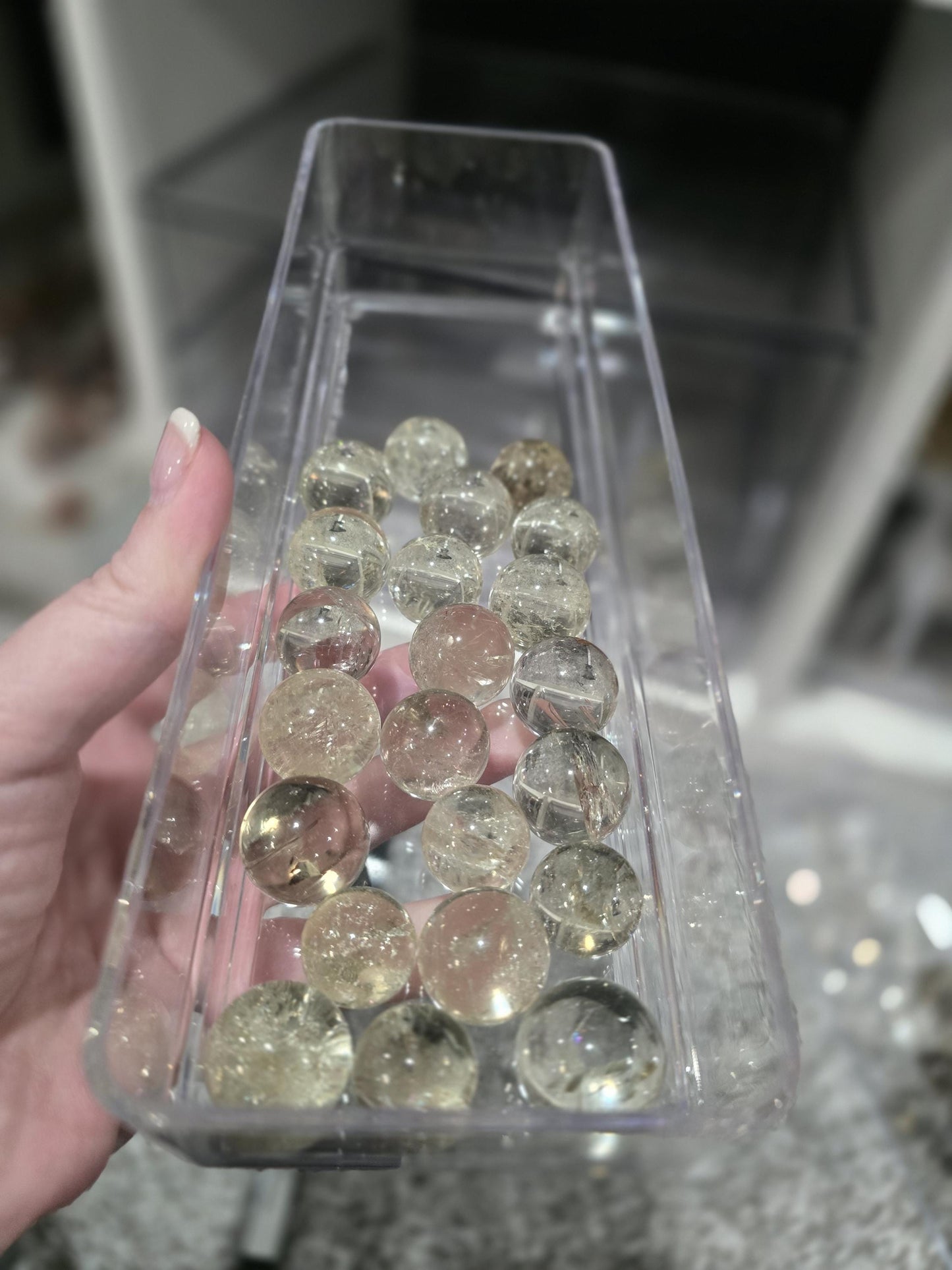 Citrine Sphere | Mini Crystal Pocket Pieces | Around 20MM | Some with Rainbows | Beautiful Yellow Golden Color Balls
