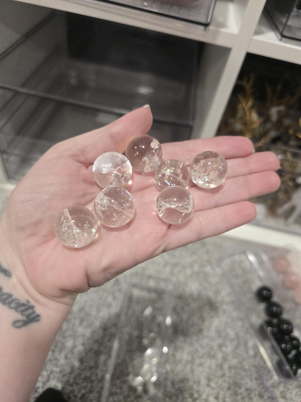 Crackle Quartz Mini Sphere: Crystal Gazing Stone Ball