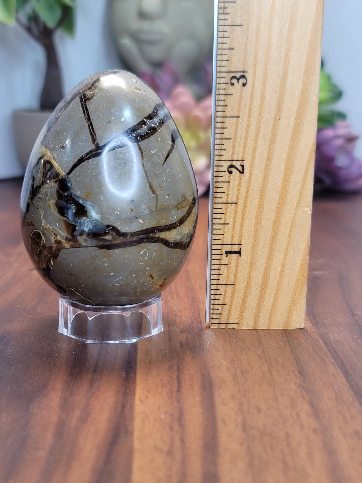 Septarian Crystal Dragon Egg - Yellow and Brown Natural Stone