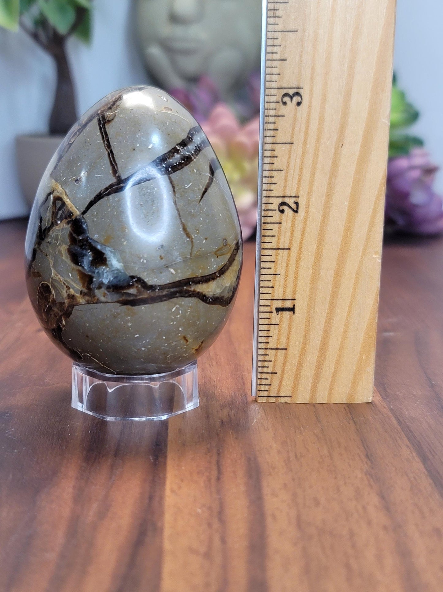 Septarian Crystal Dragon Egg | 2.5 Inches | Yellow Gray and Brown | Intuitively Chosen
