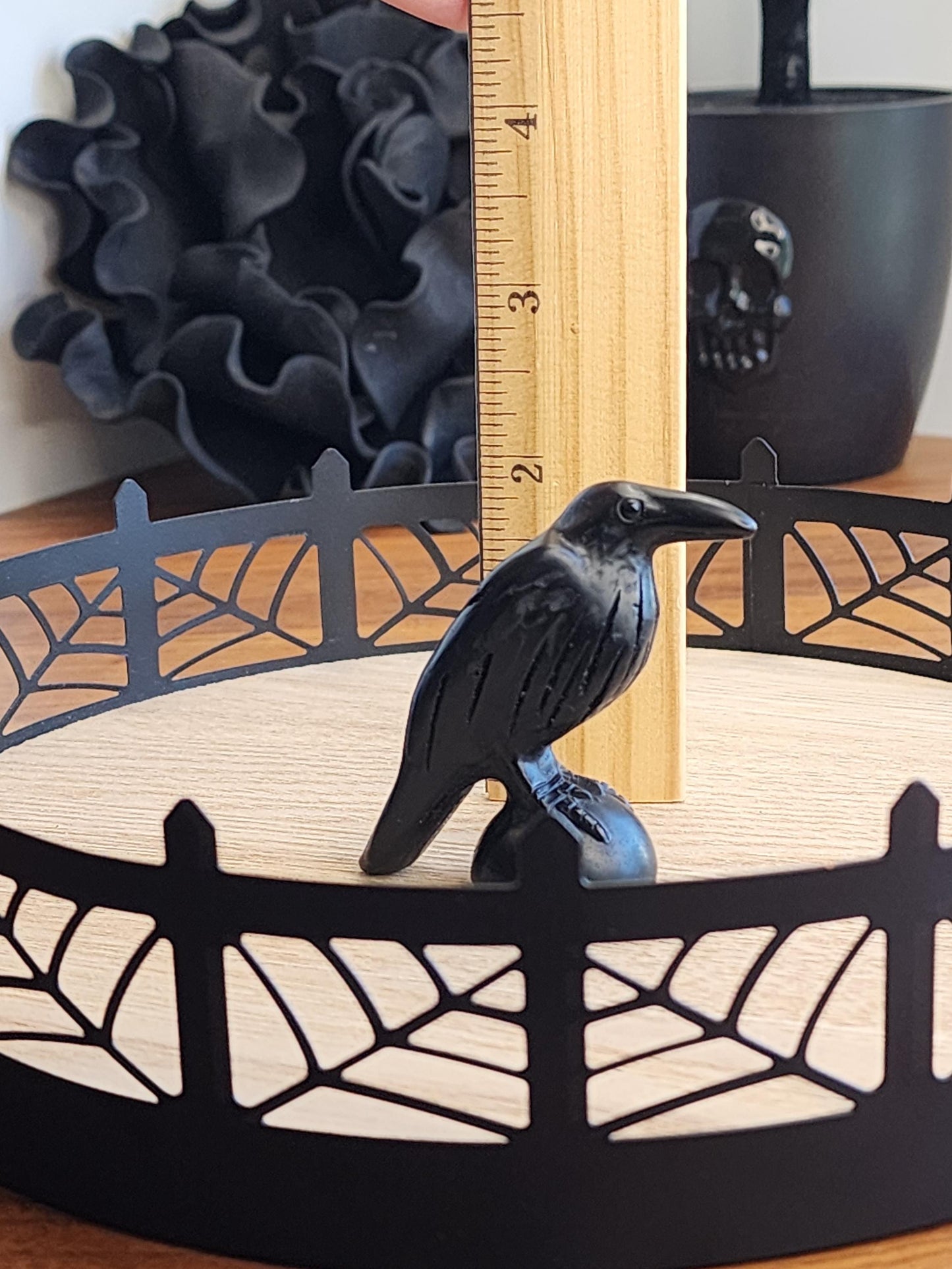 Large Raven Crystal | Black Obsidian Crow Carving | Crystal Bird | Around 2" | Omen Crystals | Nevermore Bird | Intuitively Chosen