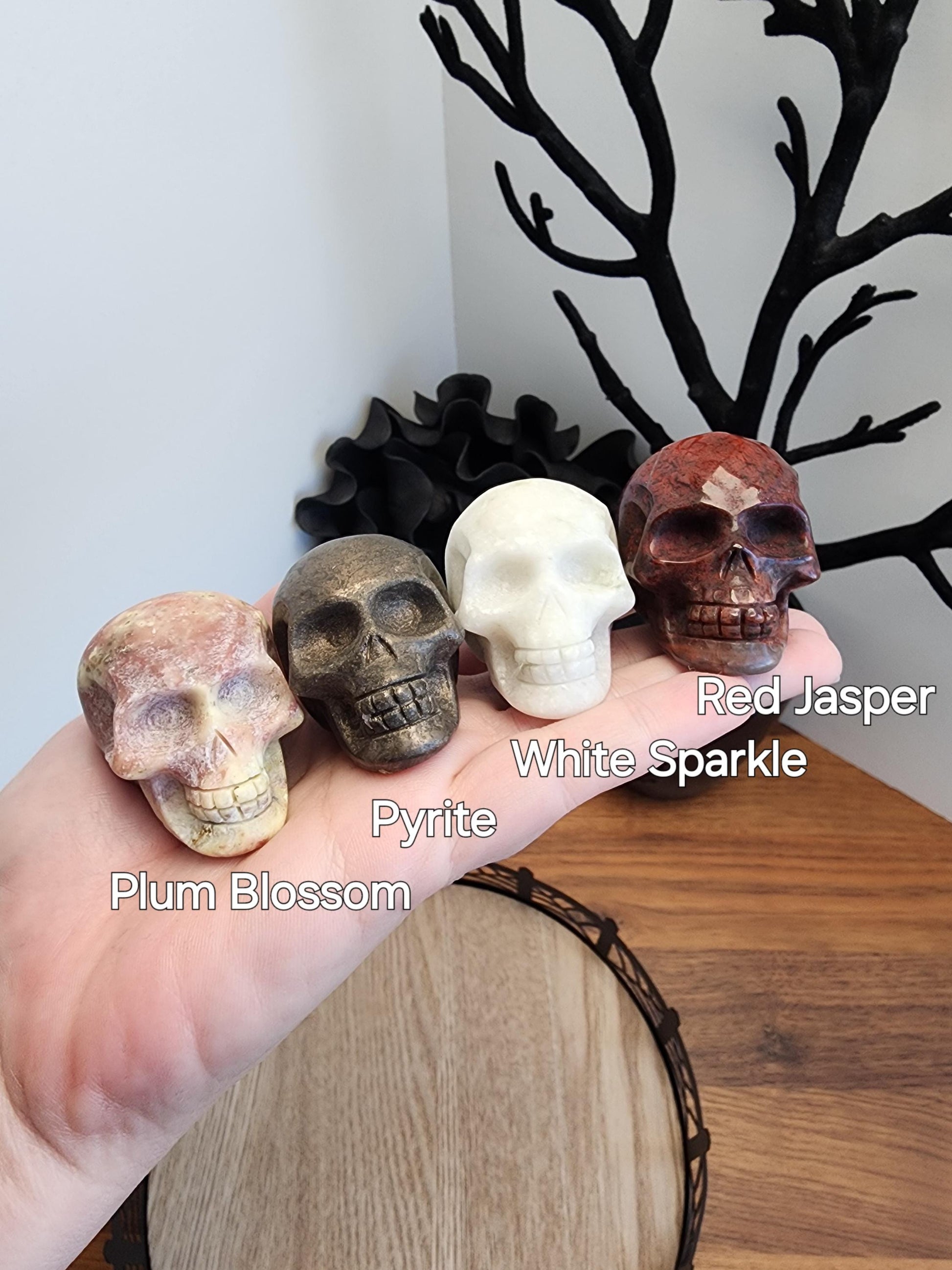 Cool Crystal Skulls | 2" Halloween Carvings in mixed materials making each one unique | Witchy Spooky Season Vibes | Intuitively Chosen