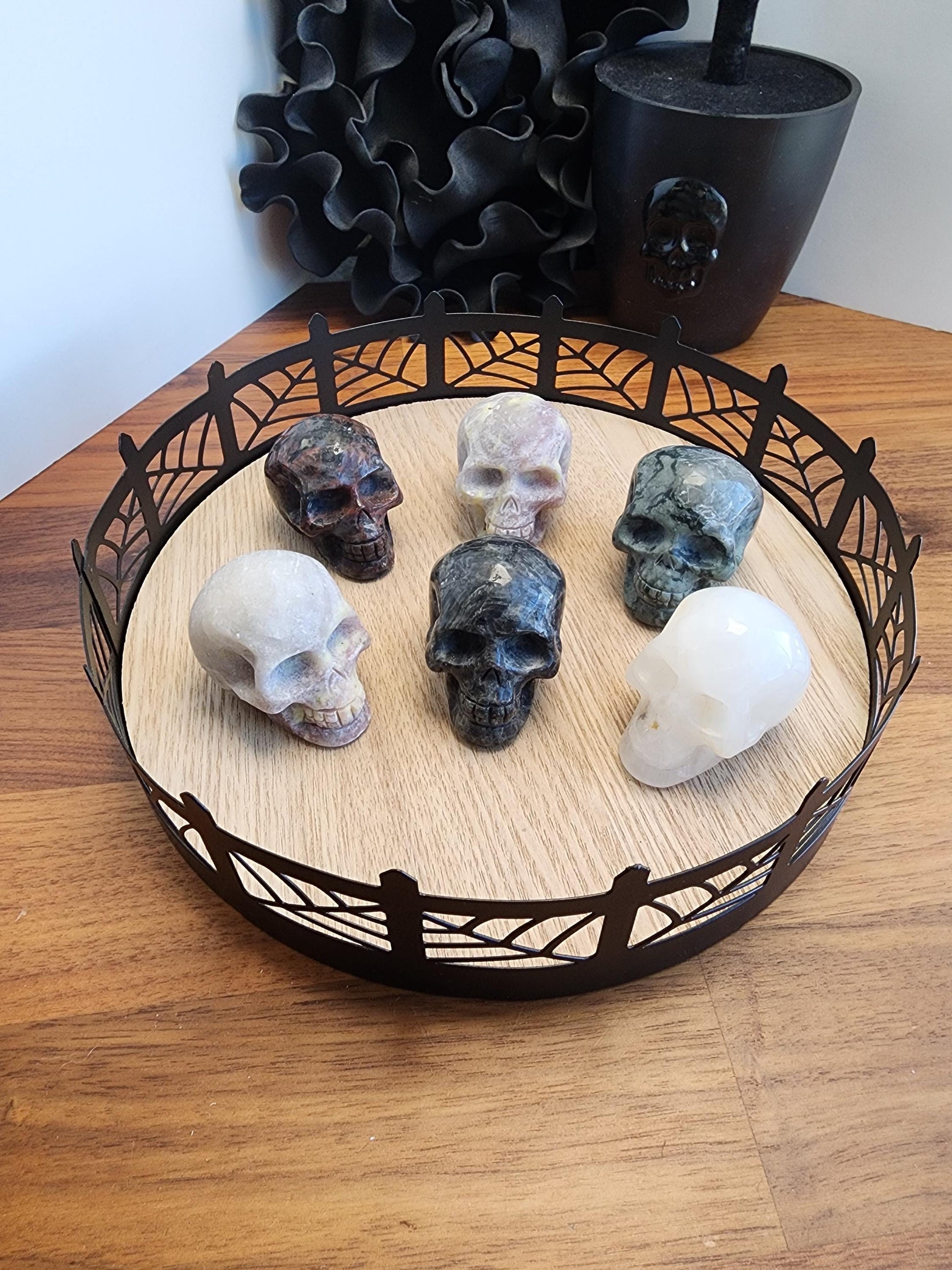 Cool Crystal Skulls | 2" Halloween Carvings in mixed materials making each one unique | Witchy Spooky Season Vibes | Intuitively Chosen