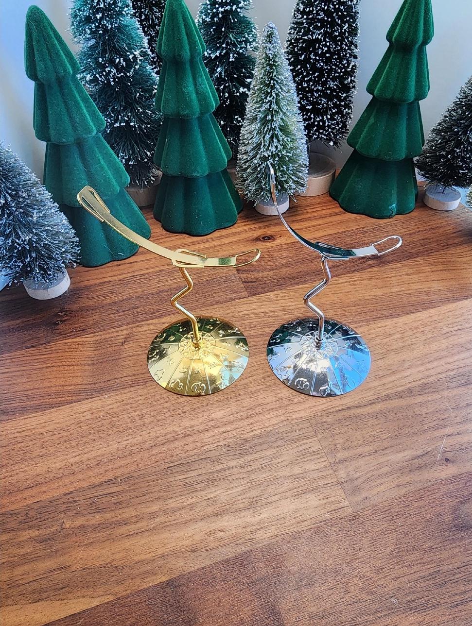 Crystal Moon Stands - Bendable metal stands in silver or gold for medium size crystal moons.