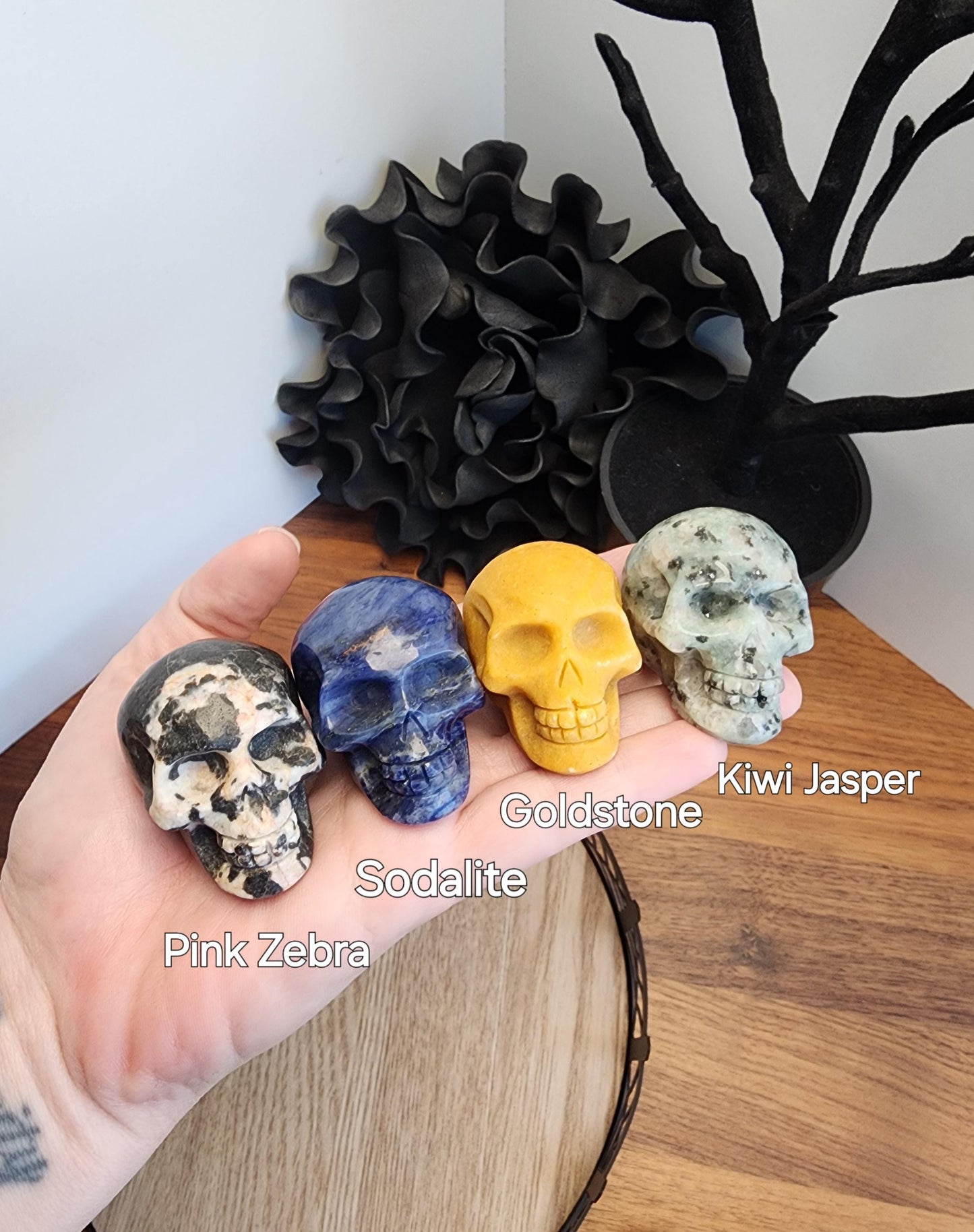 Cool Crystal Skulls | 2" Halloween Carvings in mixed materials making each one unique | Witchy Spooky Season Vibes | Intuitively Chosen