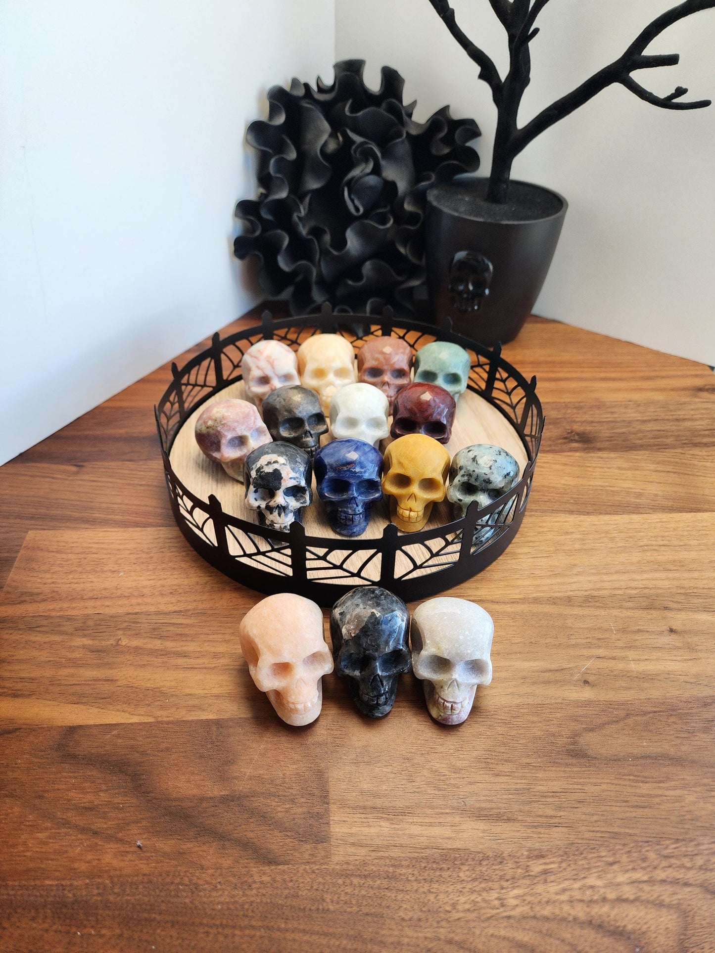 Cool Crystal Skulls | 2" Halloween Carvings in mixed materials making each one unique | Witchy Spooky Season Vibes | Intuitively Chosen