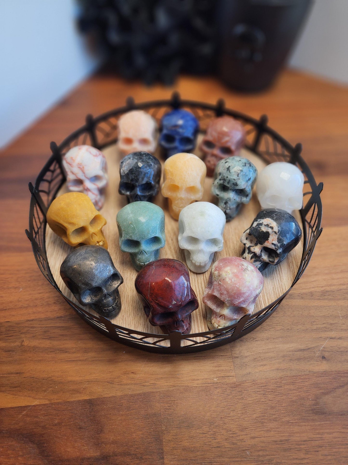 Cool Crystal Skulls | 2" Halloween Carvings in mixed materials making each one unique | Witchy Spooky Season Vibes | Intuitively Chosen