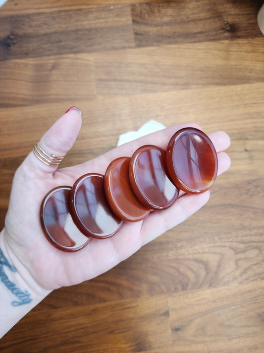 Carnelian Worry Stone: Scarlet Fidget Crystal for Anxiety, ADHD