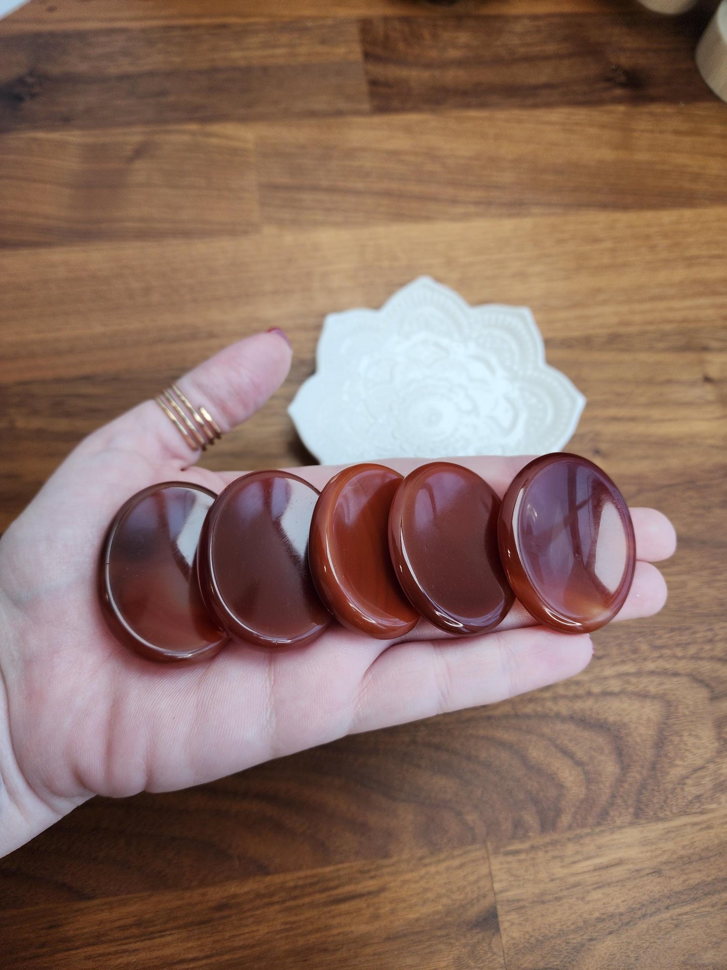 Carnelian Worry Stone: Scarlet Fidget Crystal for Anxiety, ADHD