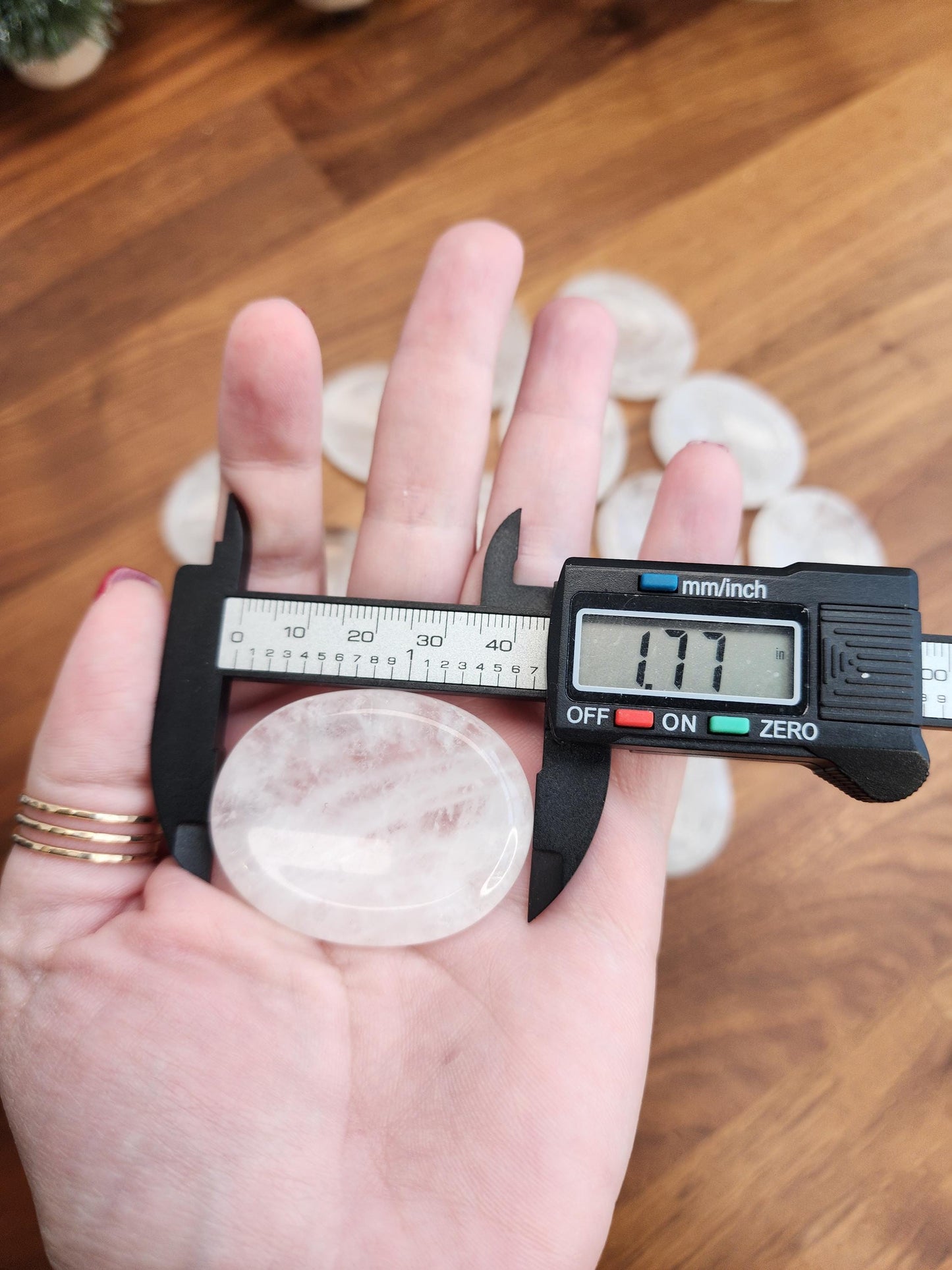 Clear Quartz Crystal Worry Stone | 1.77" | Gorgeous clear and winter white like snowflakes inside | Some with rainbows | Intuitively Chosen