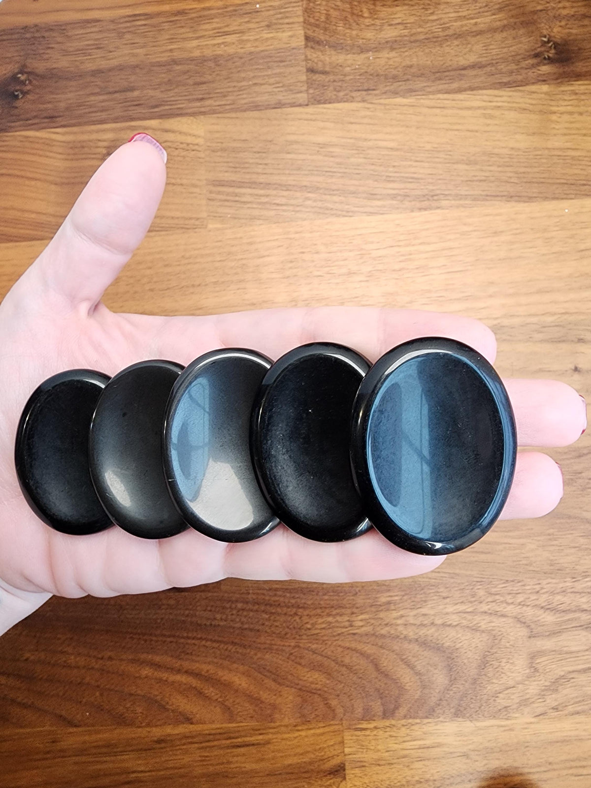 Black Obsidian Worry Stone: Polished Fidget Crystal (1.77")