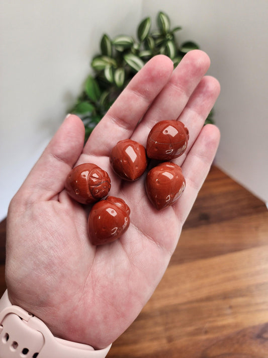 Red Jasper & Rose Quartz Crystal Strawberry Carving: Intuitively Chosen