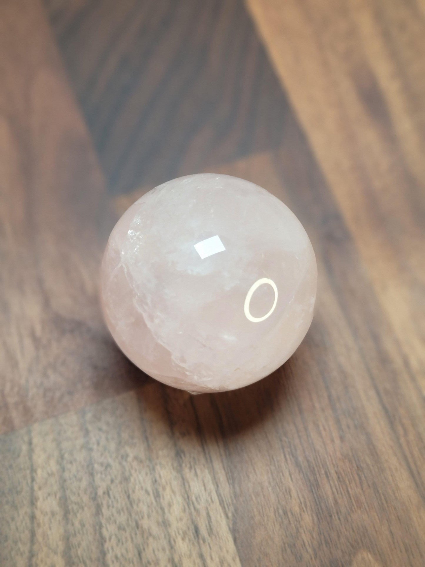 Rose Quartz Crystal Sphere | 47 MM | Pink and White | Only 1 Available