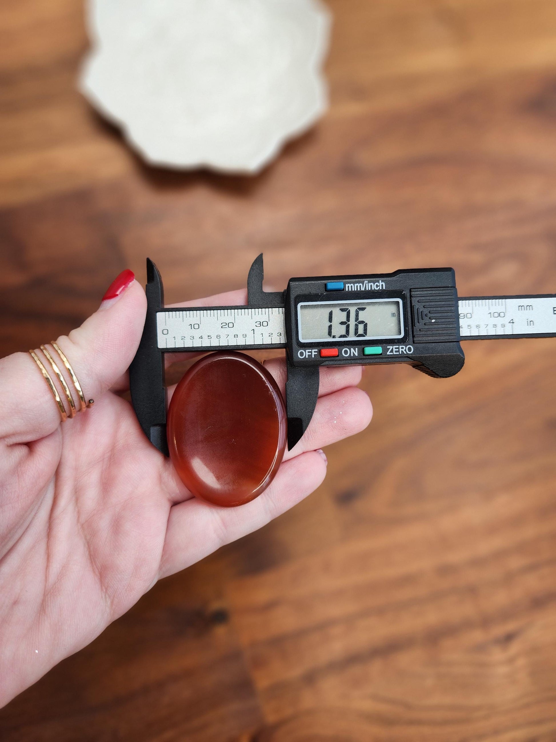 Carnelian Worry Stone: Scarlet Fidget Crystal for Anxiety, ADHD