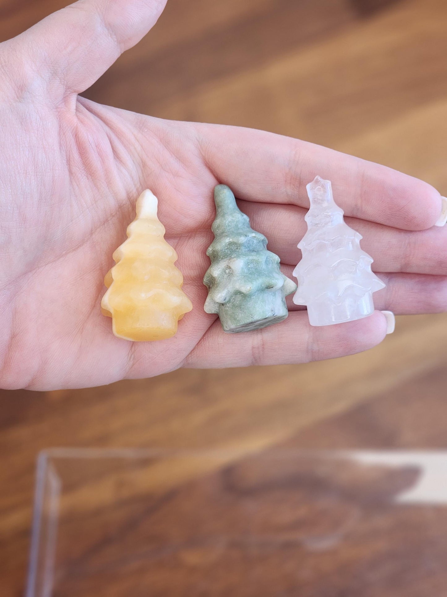 Crystal Pine Tree: 1.5" Mini Gemstone Evergreen - Winter Village Display
