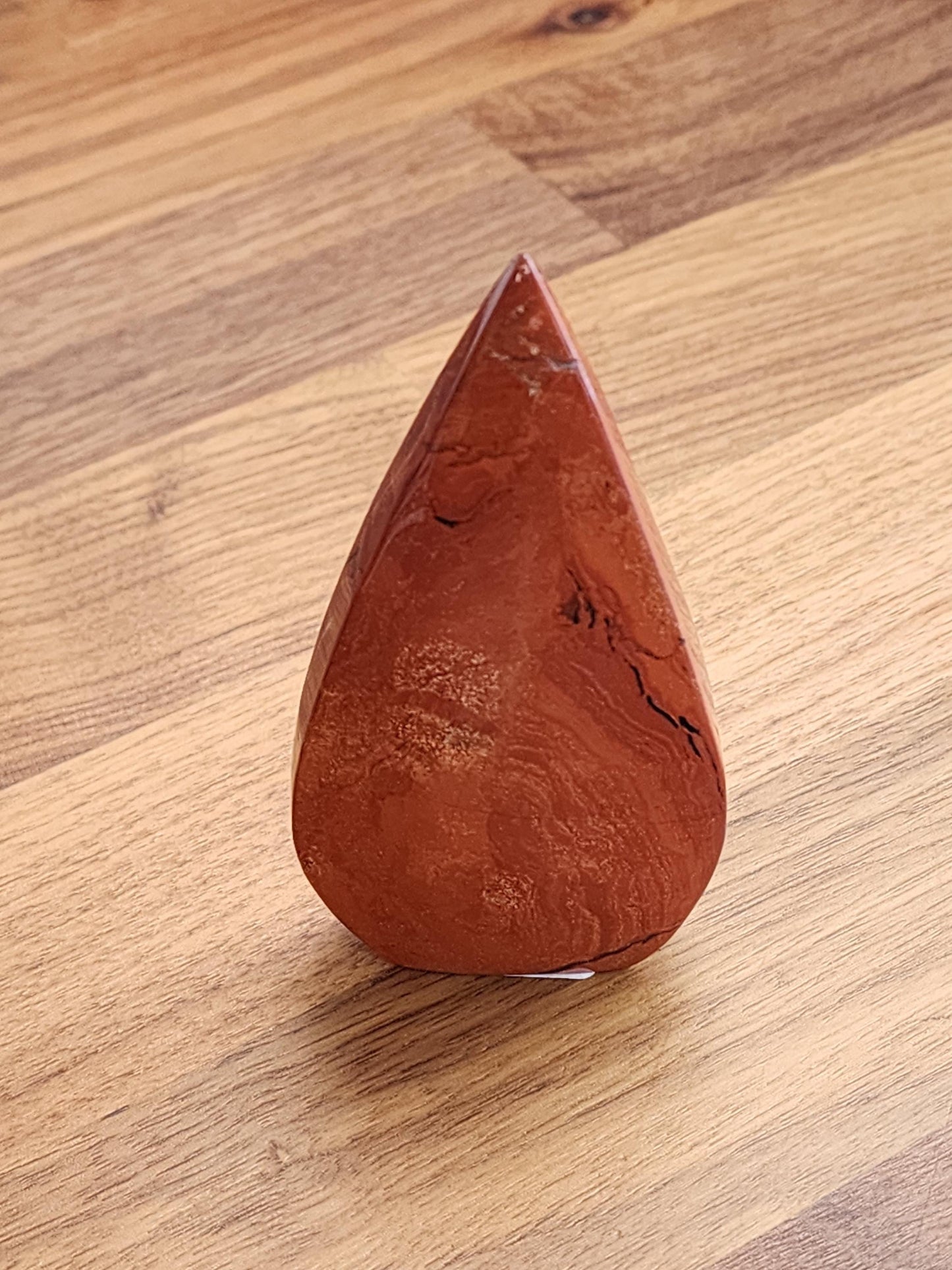 Red Jasper Crystal Teardrop | EMBER | Valentine Free Form | About 4" tall | 50 Shades of passionate rouge & black swirls | Gifts for Couples