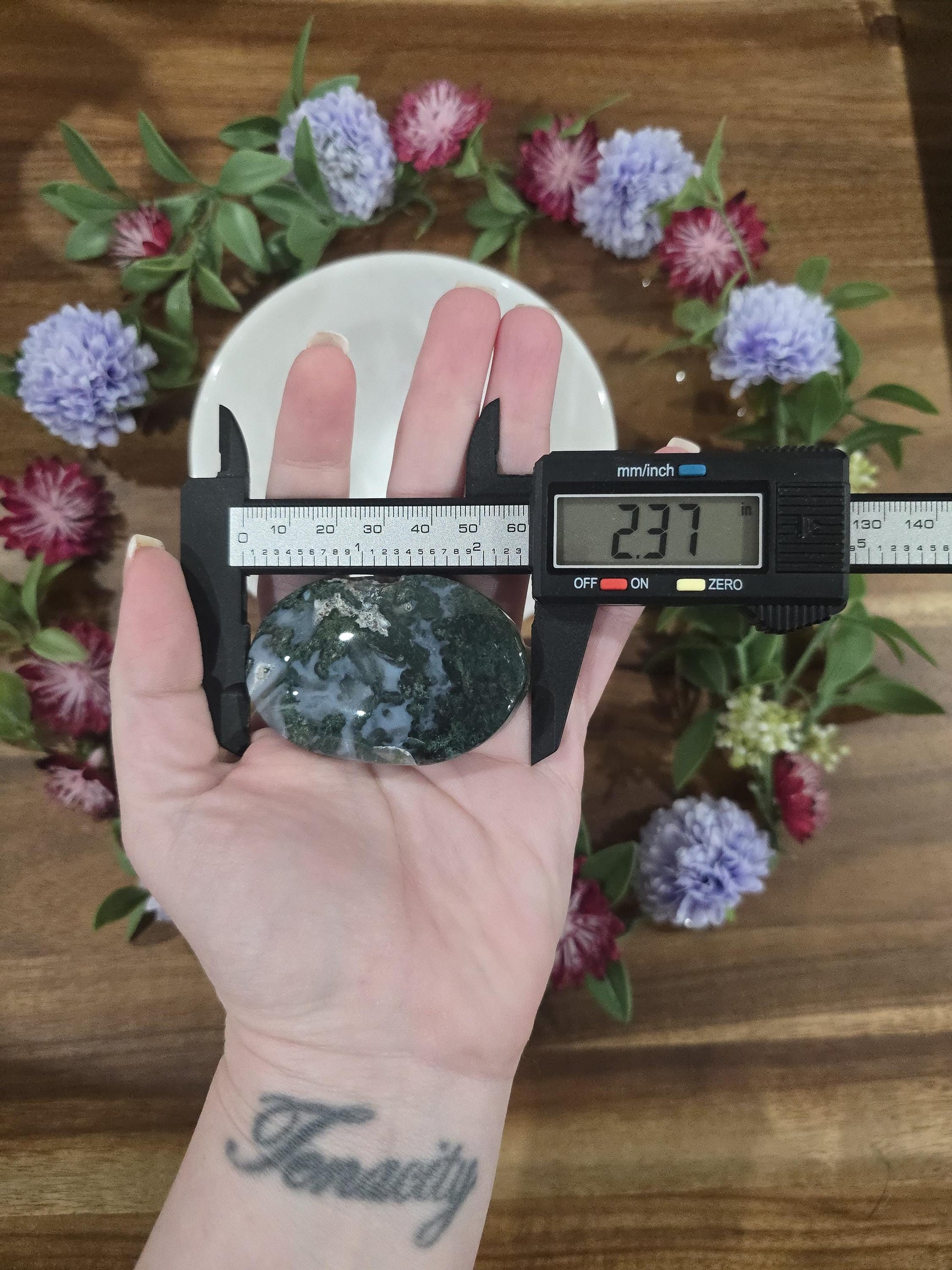 Moss Agate Palmstones | Over 2 inches | Natural Green Gemstone Pocket Stones for Gifts, Collecting, and Relaxation