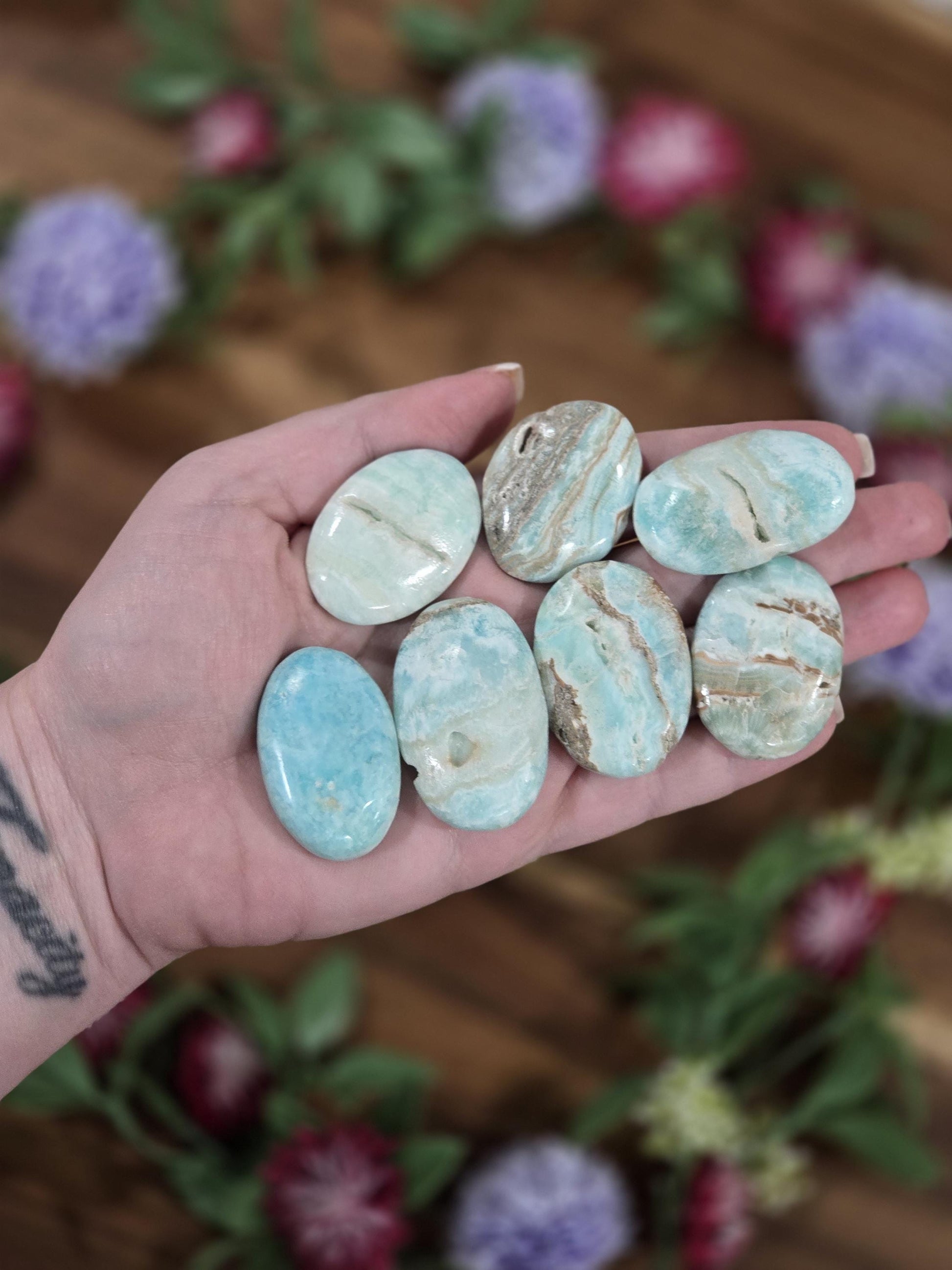 Caribbean Calcite Mini Palmstones | 1.6"
