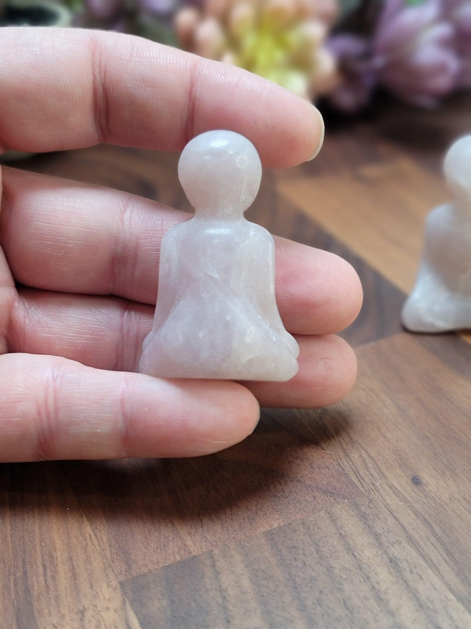 Alien Crystal Sculpture: Rose Quartz Pink and White - Unique Carving