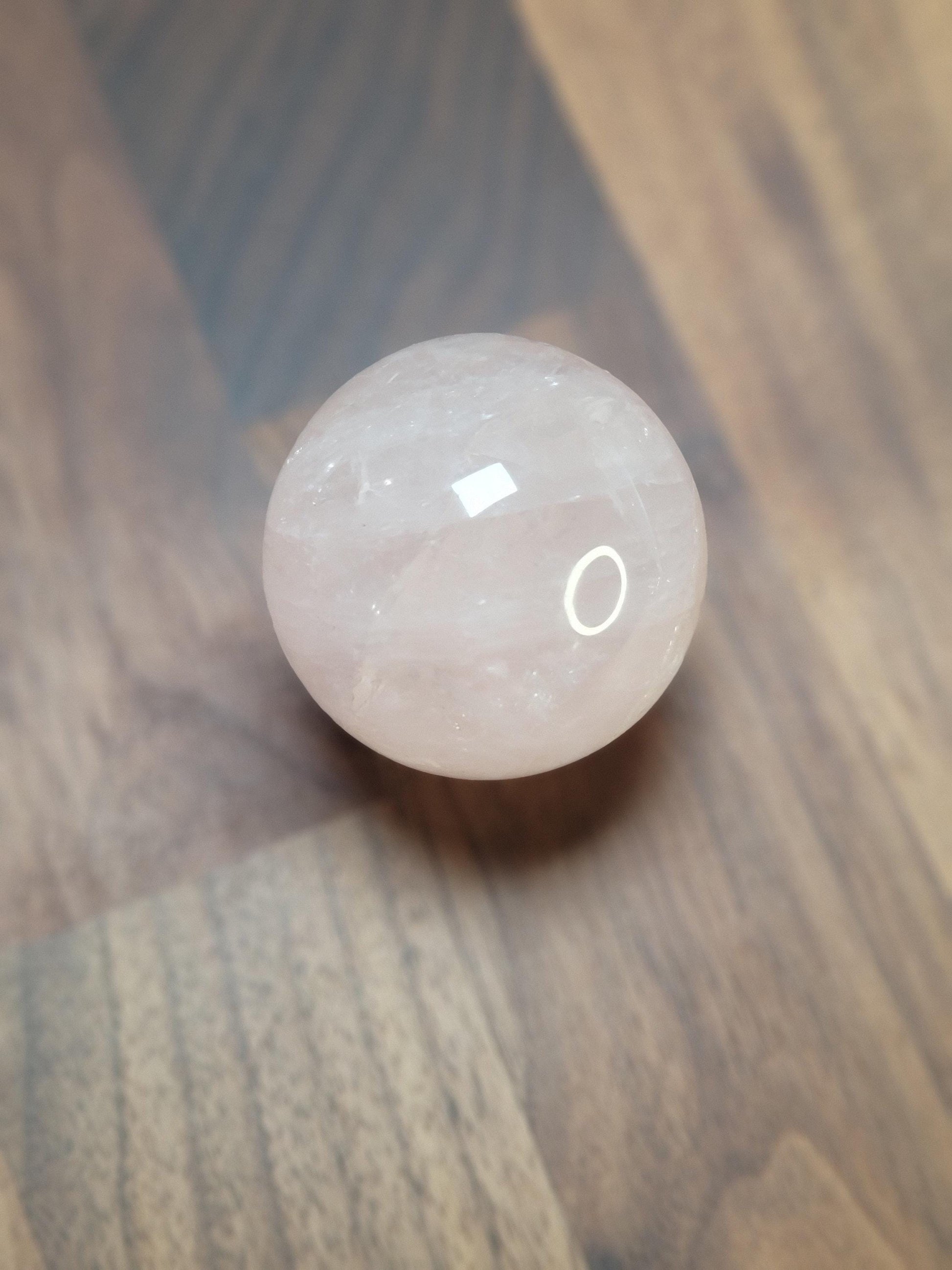 Rose Quartz Crystal Sphere | 47 MM | Pink and White | Only 1 Available