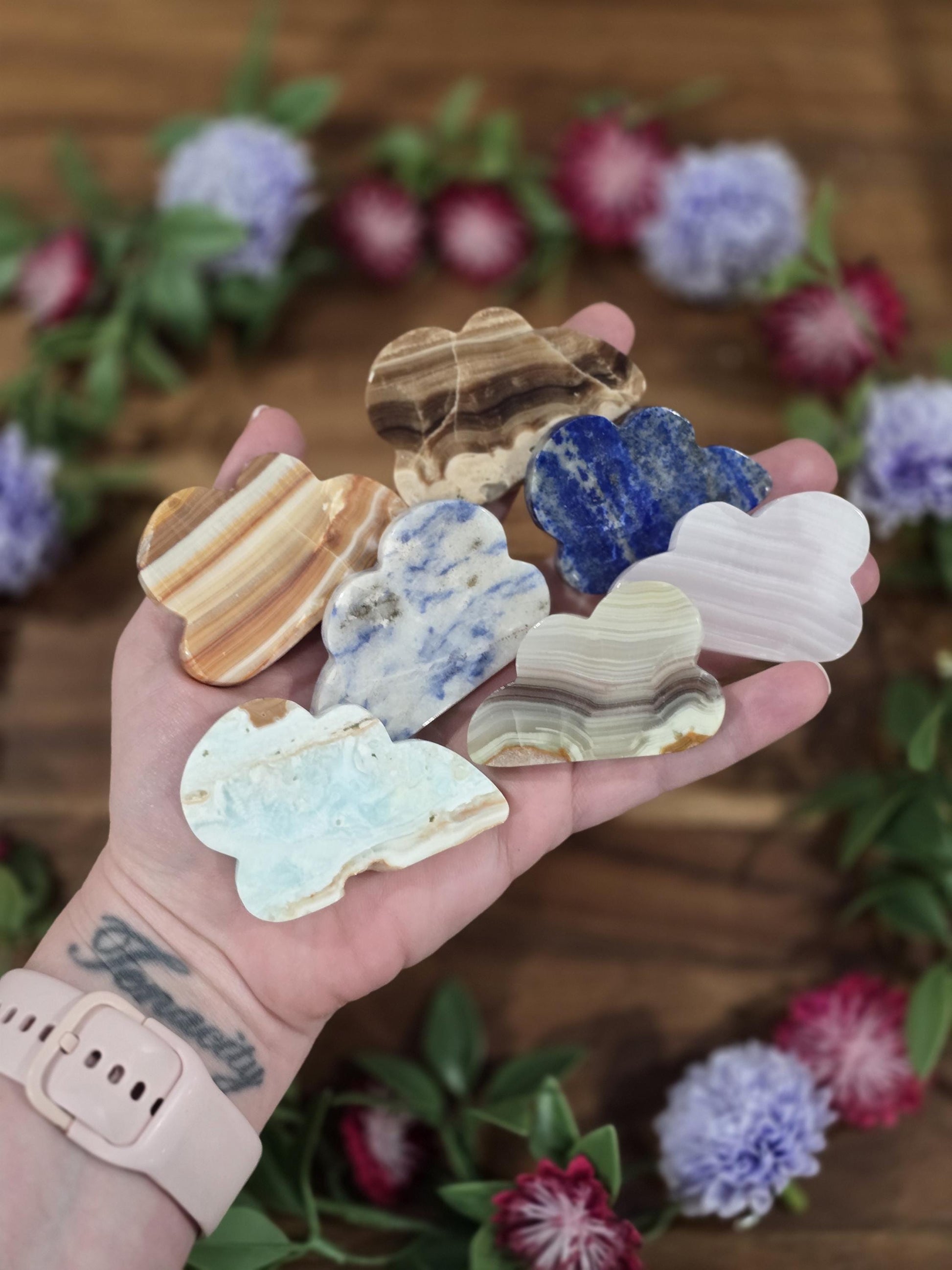 Calming Crystal Clouds in Blue, Pink, Teal, and Caramel Browns | Cute Easter Basket Ideas and Summer Home Decorations