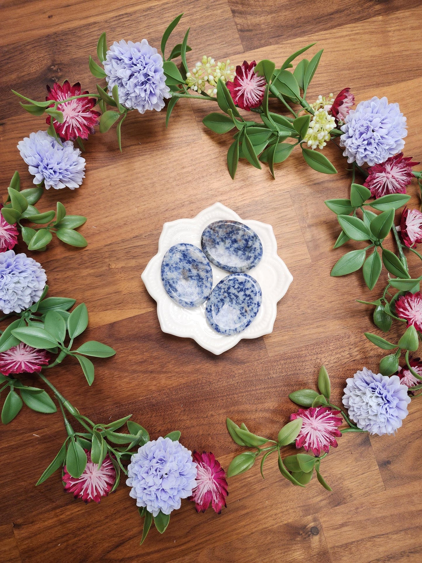 Blue Spot Jasper Worry Stone: ADHD Fidget Pocket Crystal