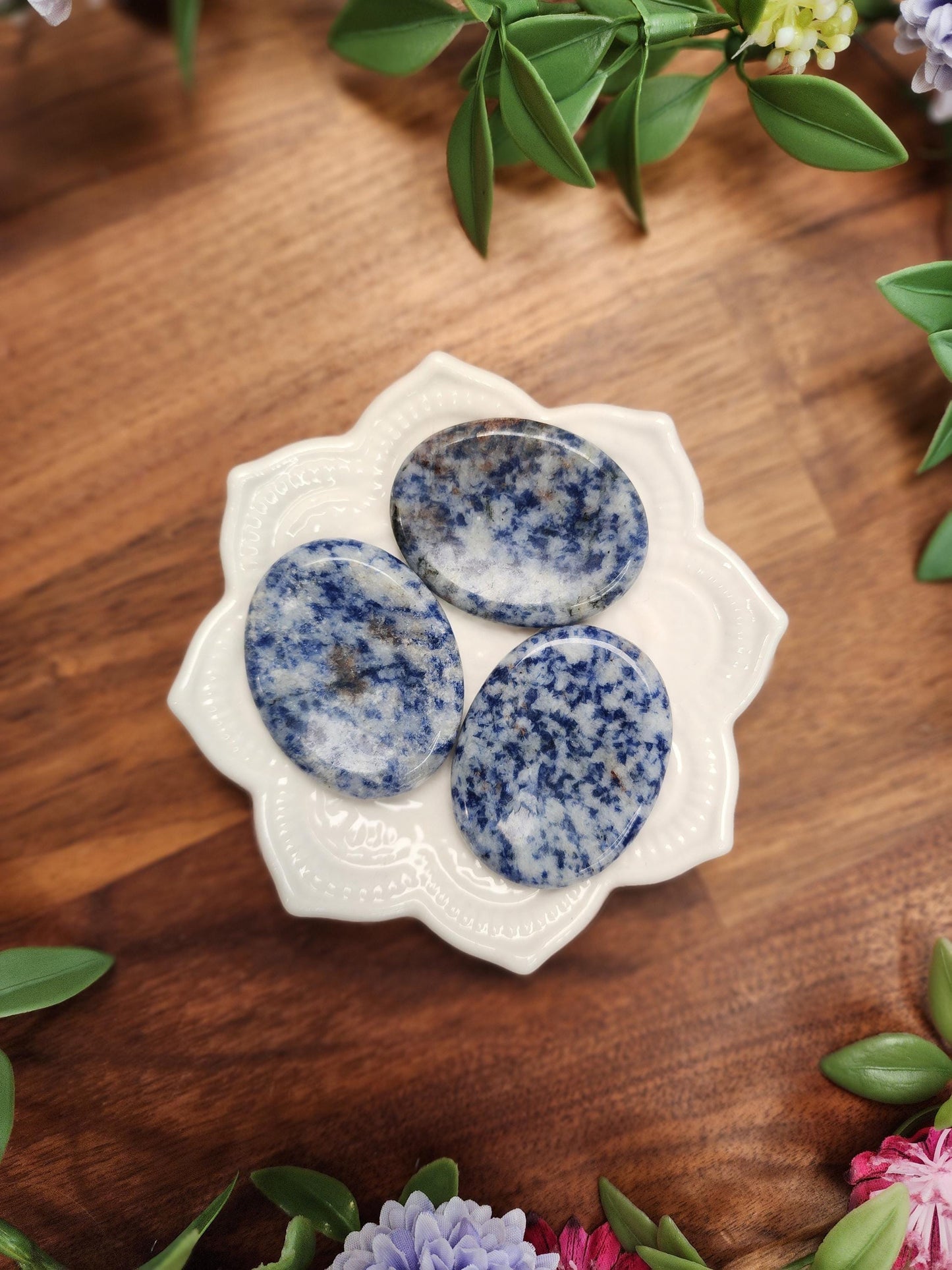 Blue Spot Jasper Worry Stone: ADHD Fidget Pocket Crystal