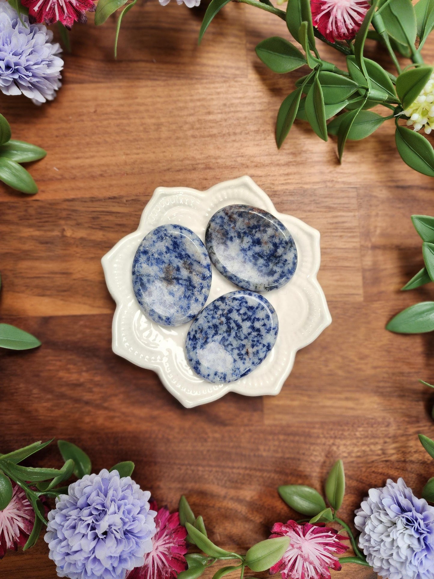 Blue Spot Jasper Worry Stone: ADHD Fidget Pocket Crystal