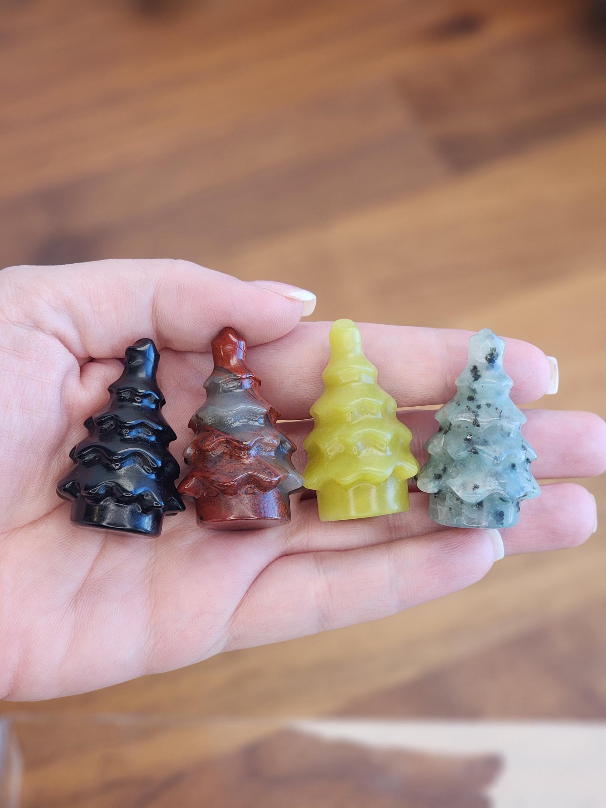 Crystal Pine Tree: 1.5" Mini Gemstone Evergreen - Winter Village Display