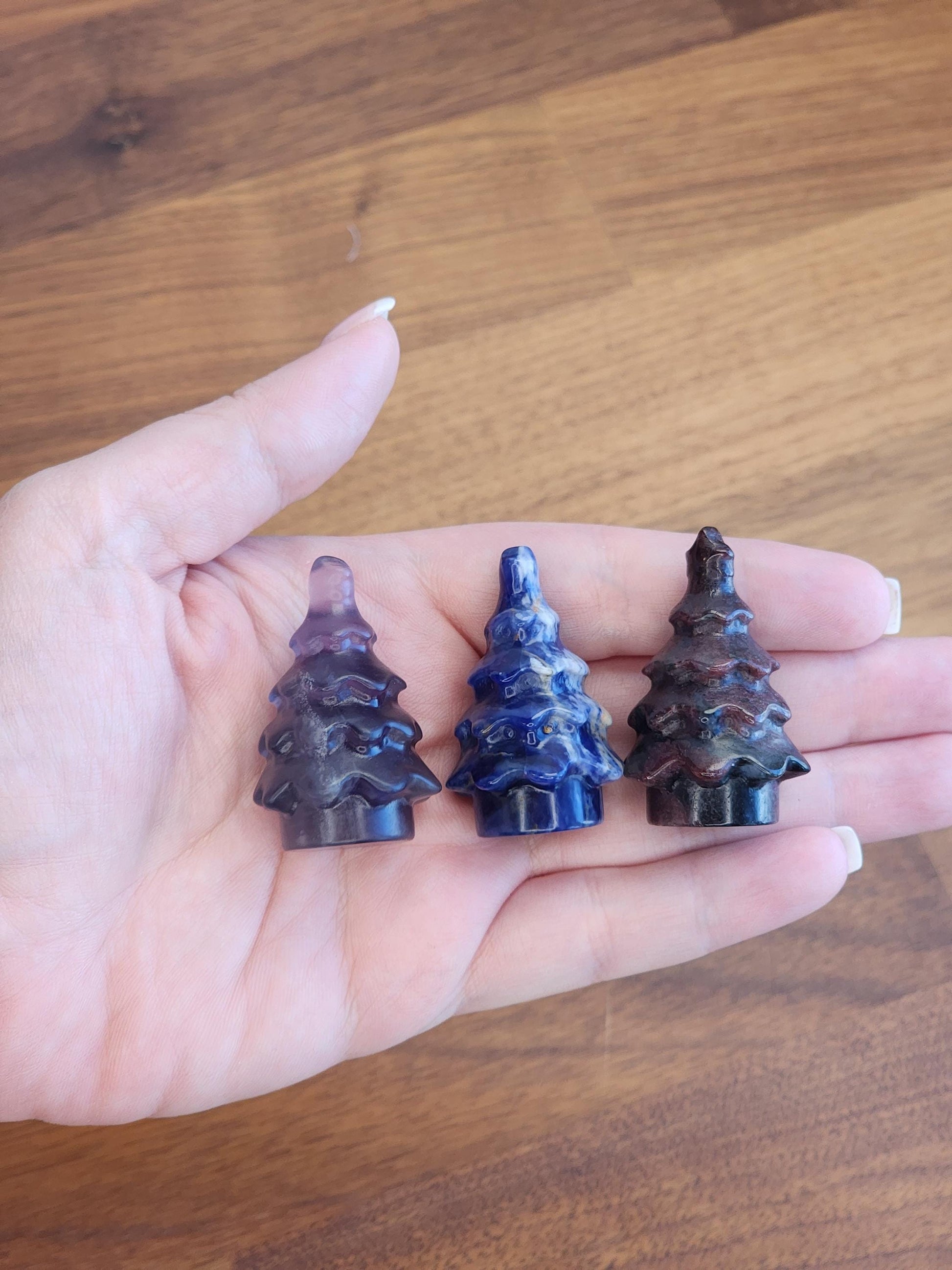Crystal Pine Tree: 1.5" Mini Gemstone Evergreen - Winter Village Display
