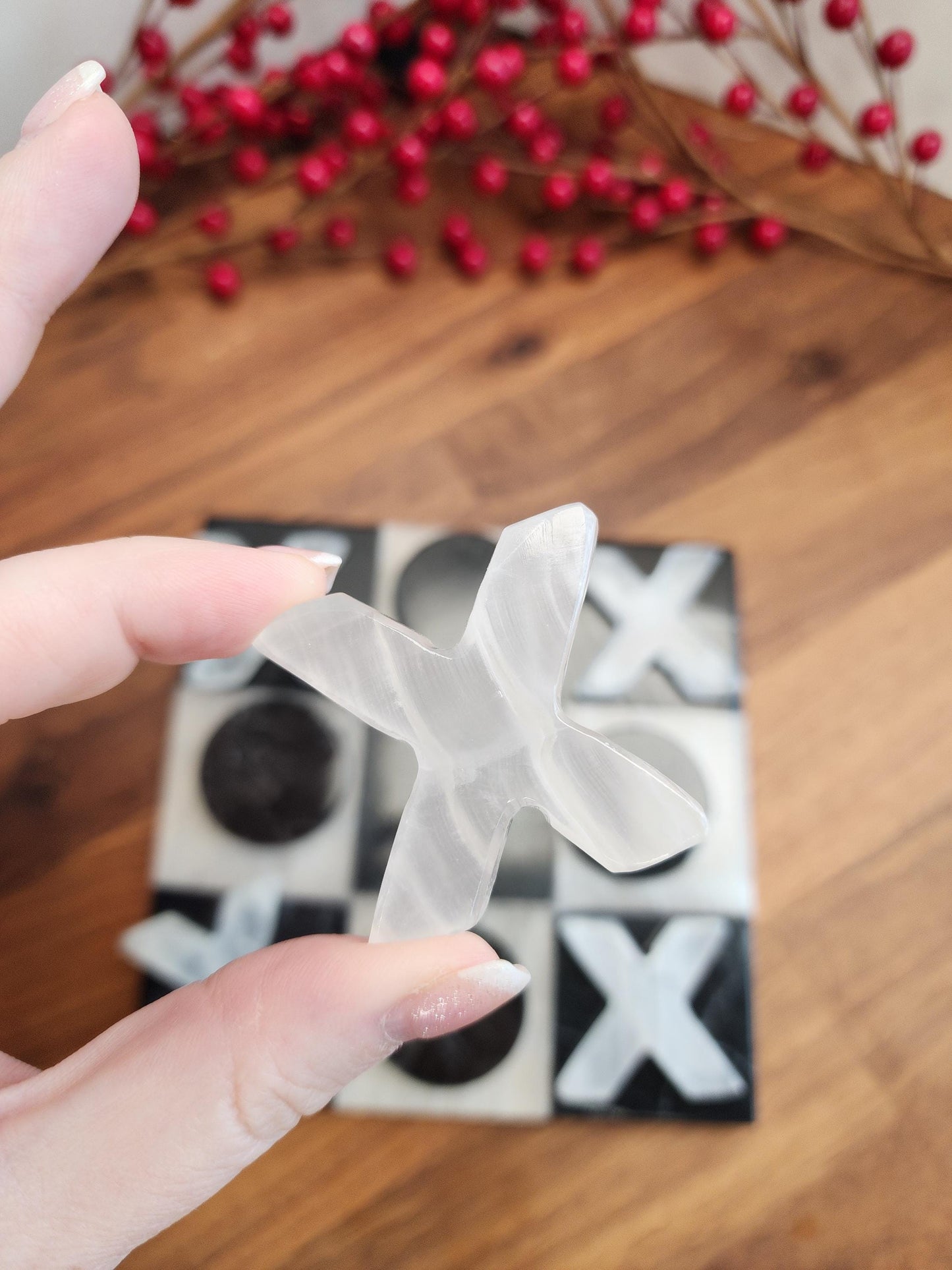 Classy Marble Tic Tac Toe Board Game for Crystal Home Decor or Family Fun Night | Black & White Interior Design Accent | TicTacToe XOXO Date