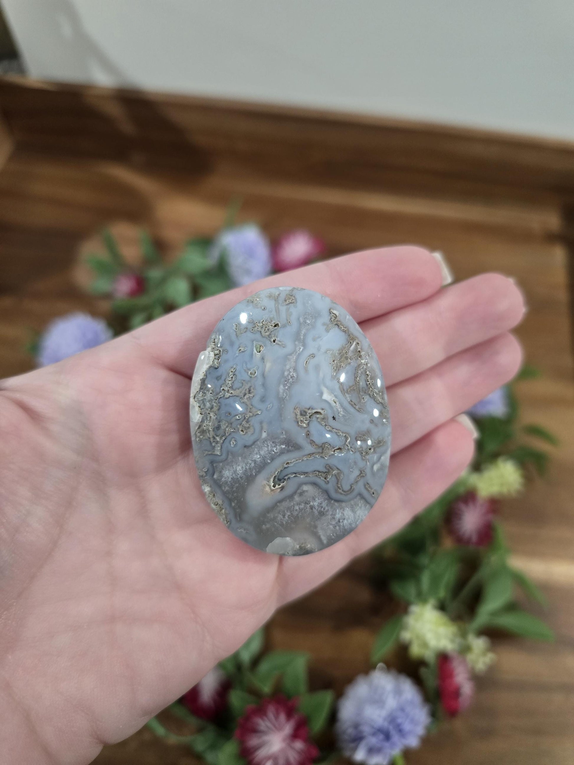 Moss Agate Palmstones | Over 2 inches | Natural Green Gemstone Pocket Stones for Gifts, Collecting, and Relaxation