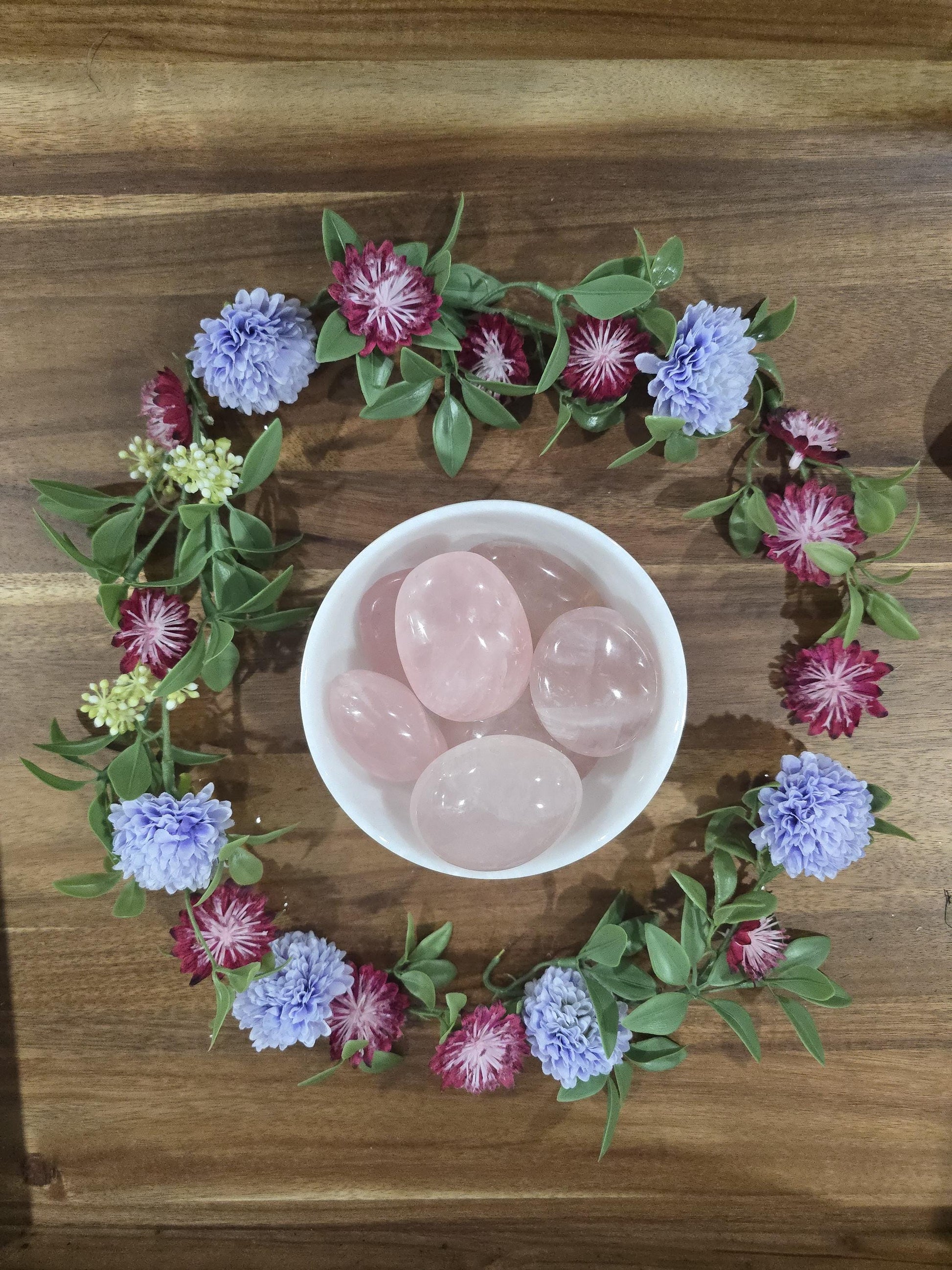 Big Rainbow Rose Quartz Palmstones | High Quality Pink Crystals, Hand Carved & Polished | ADHD ASD SPD Pocket Fidgets | Women, Girls, Teens