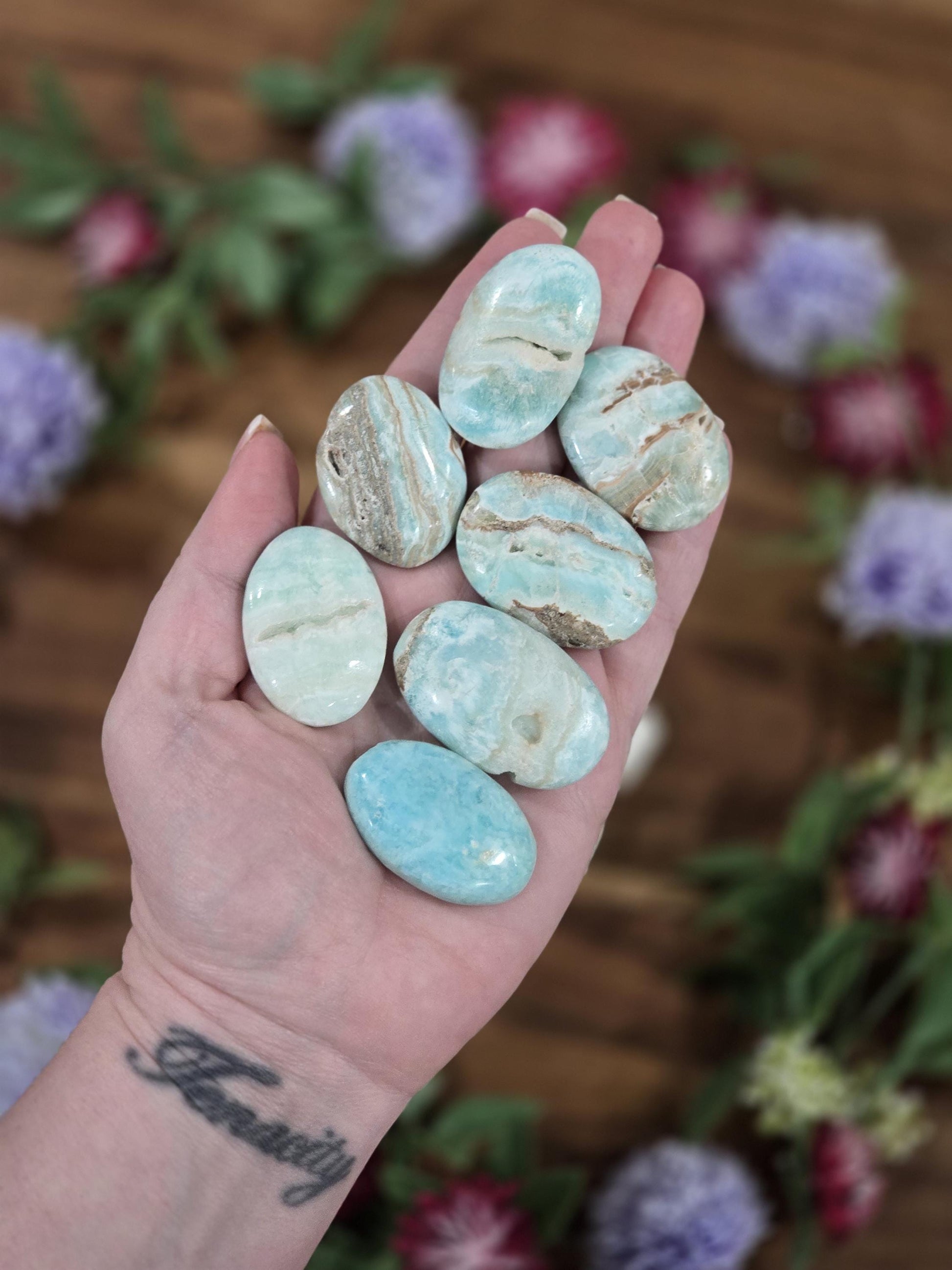 Caribbean Calcite Mini Palmstones | 1.6"