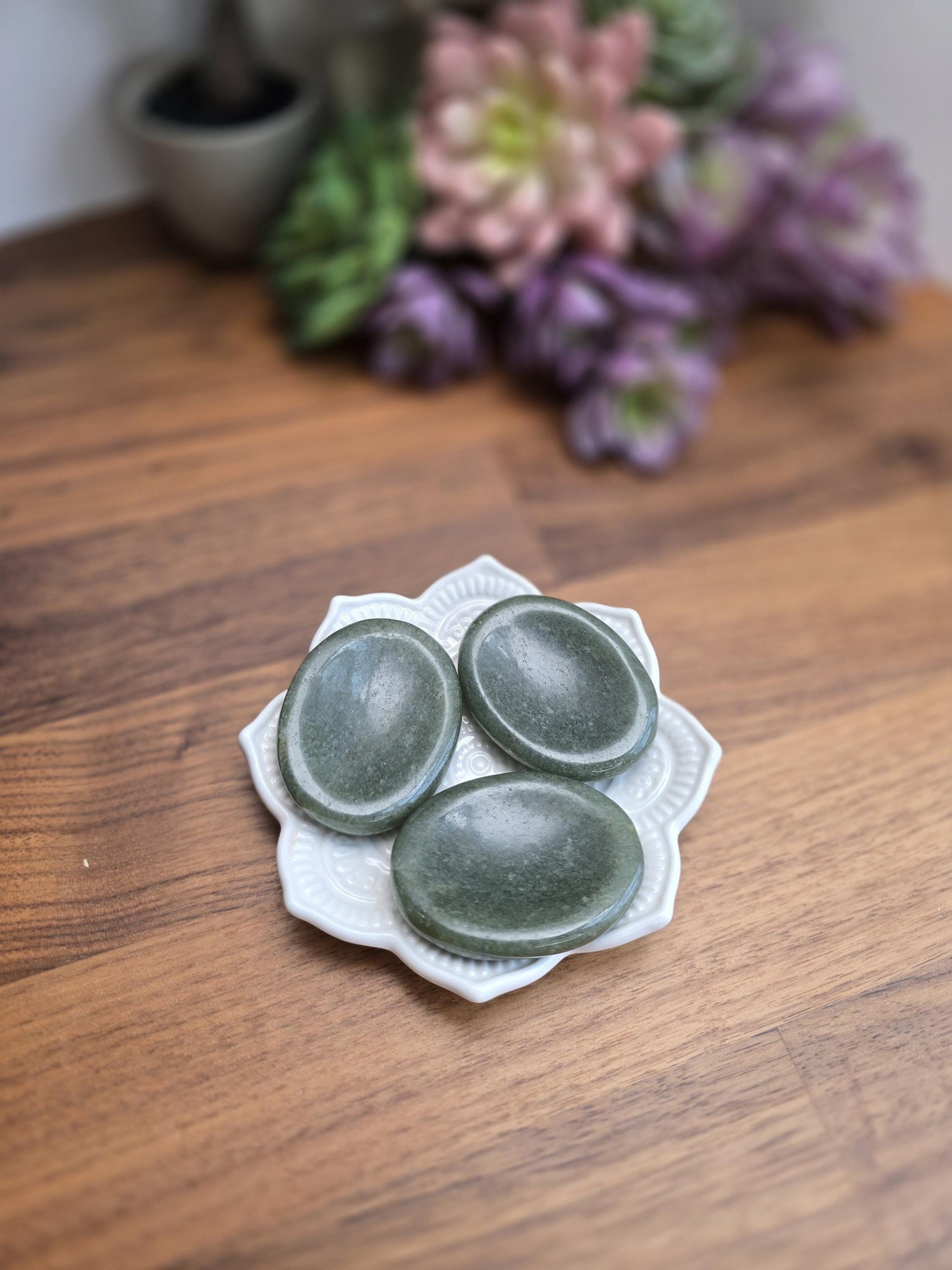Chunky Green Aventurine Worry Stone: Natural Fidget Toy (1.9")