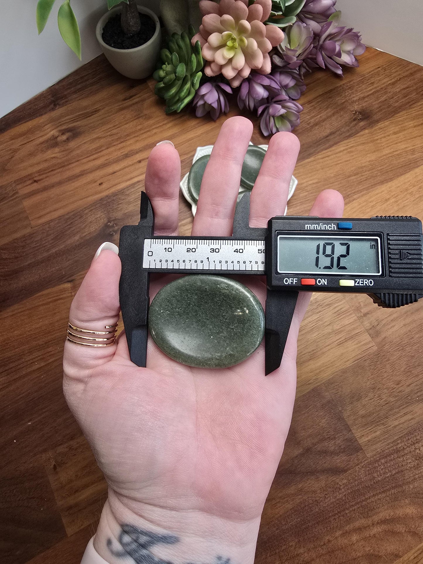 Chunky Green Aventurine Worry Stone: Natural Fidget Toy (1.9")