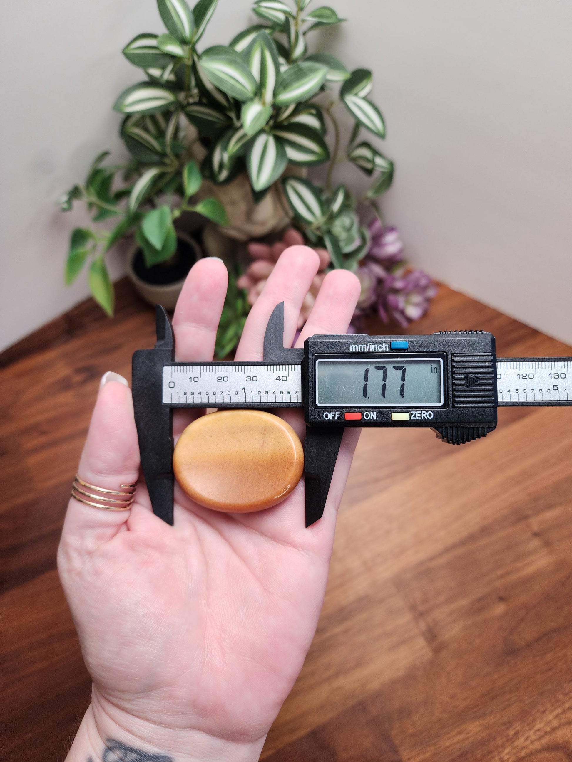 Ombre Peach Aventurine Worry Stone: Sensory Fidget, Calming Gift
