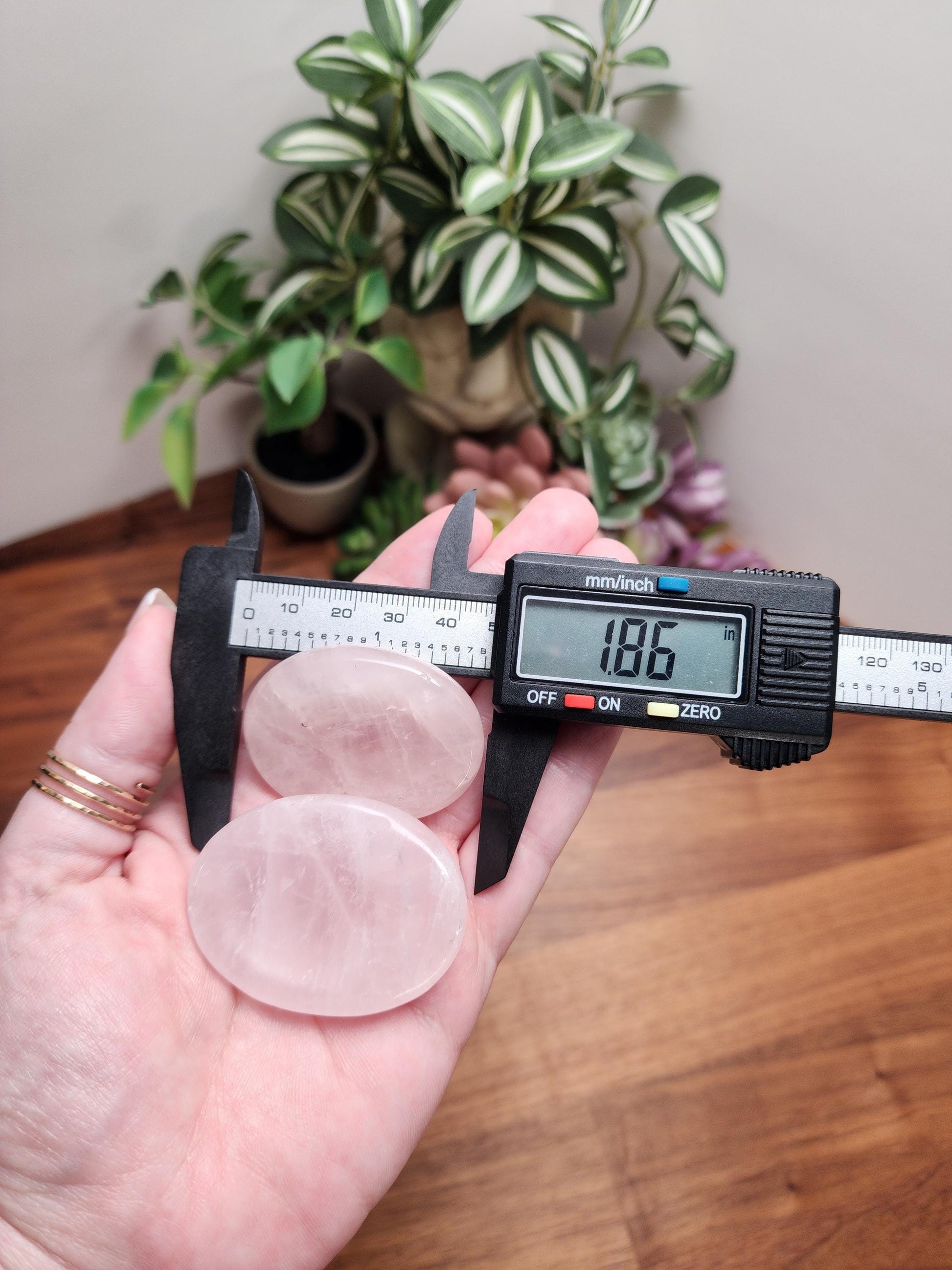 Chunky Rose Quartz Worry Stone: Tactile Stress Relief Pocket Crystal