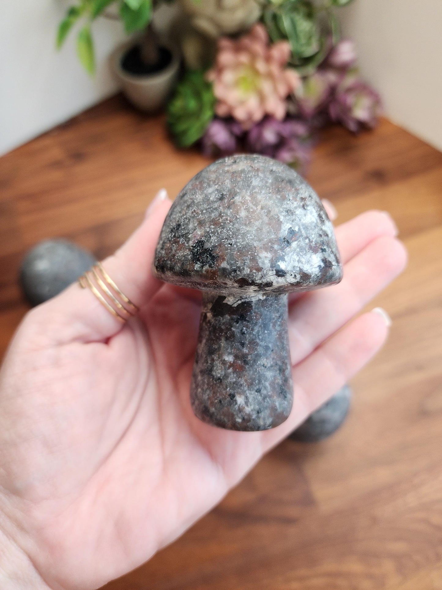 Magical Yooperlite Mushroom Crystal | UV Reactive (Blacklight) Carvings | Cottagecore Home Decor or Spooky Season | Geology Rocks Kids Gifts