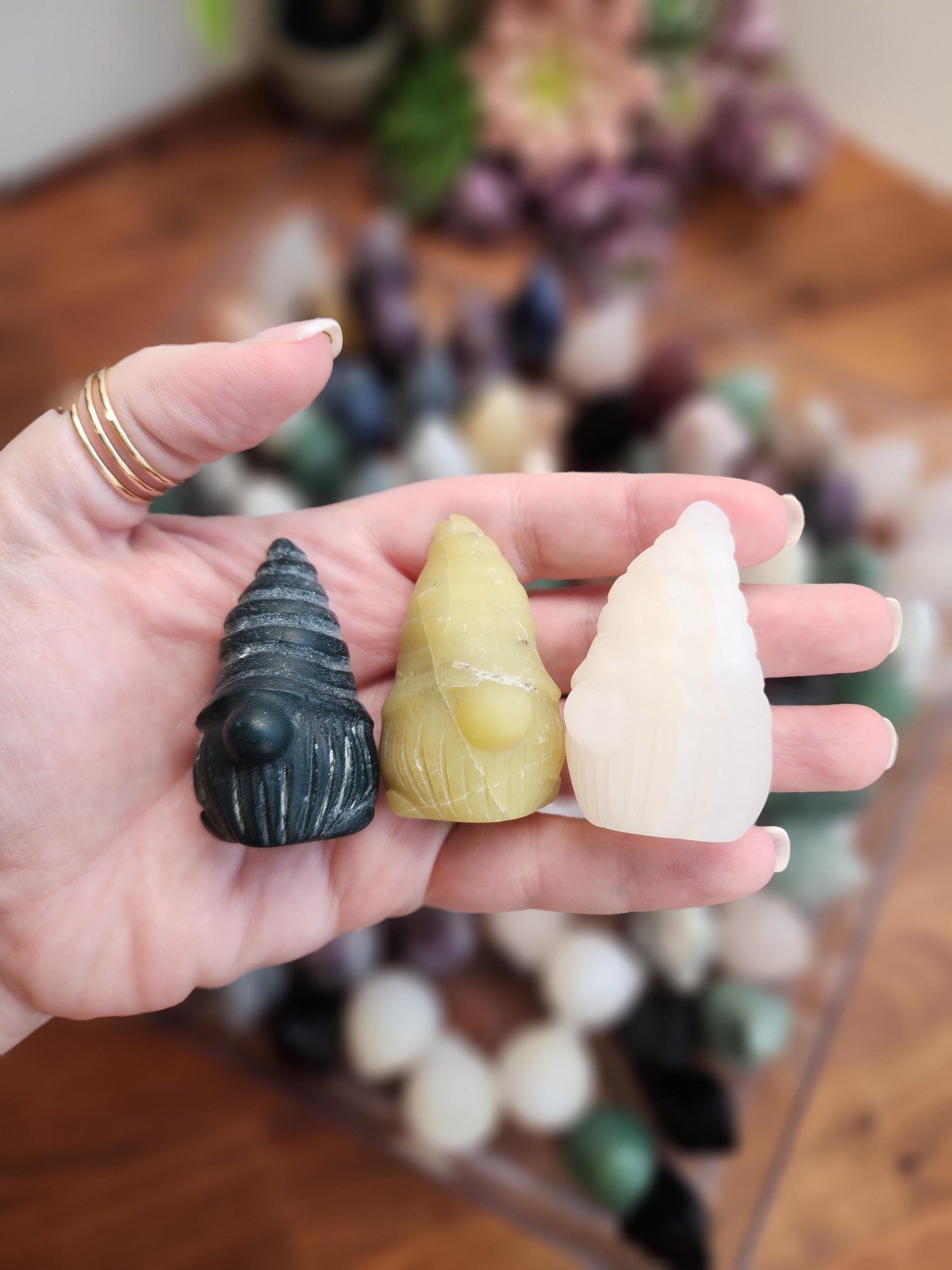 Imperfect Crystal Gnomes | Surprise Mystery Crystal Picks! | Adorable Wizard Misfits | Slight Chips, cracks, sizing or discoloration