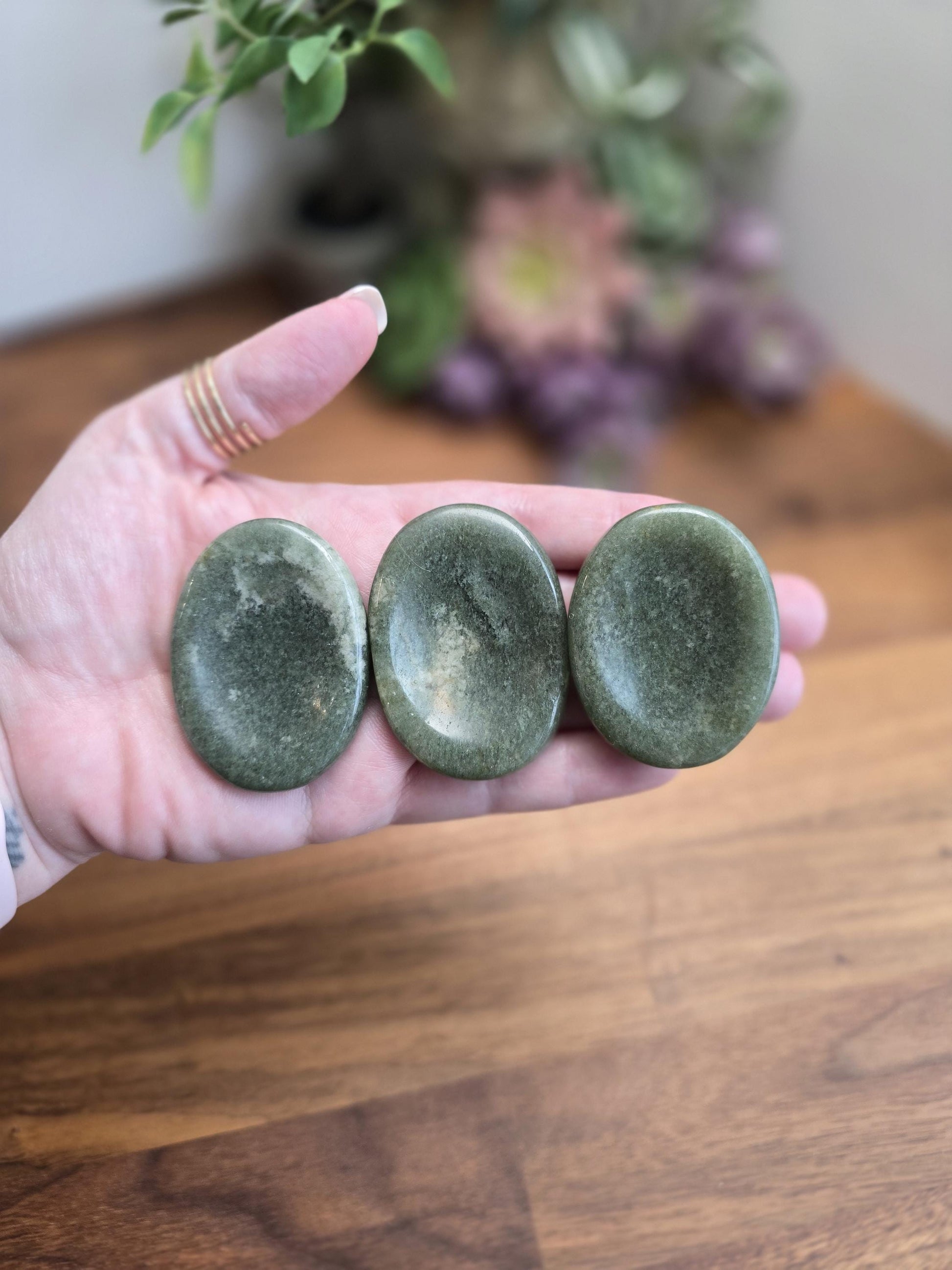 Chunky Green Aventurine Worry Stone: Natural Fidget Toy (1.9")