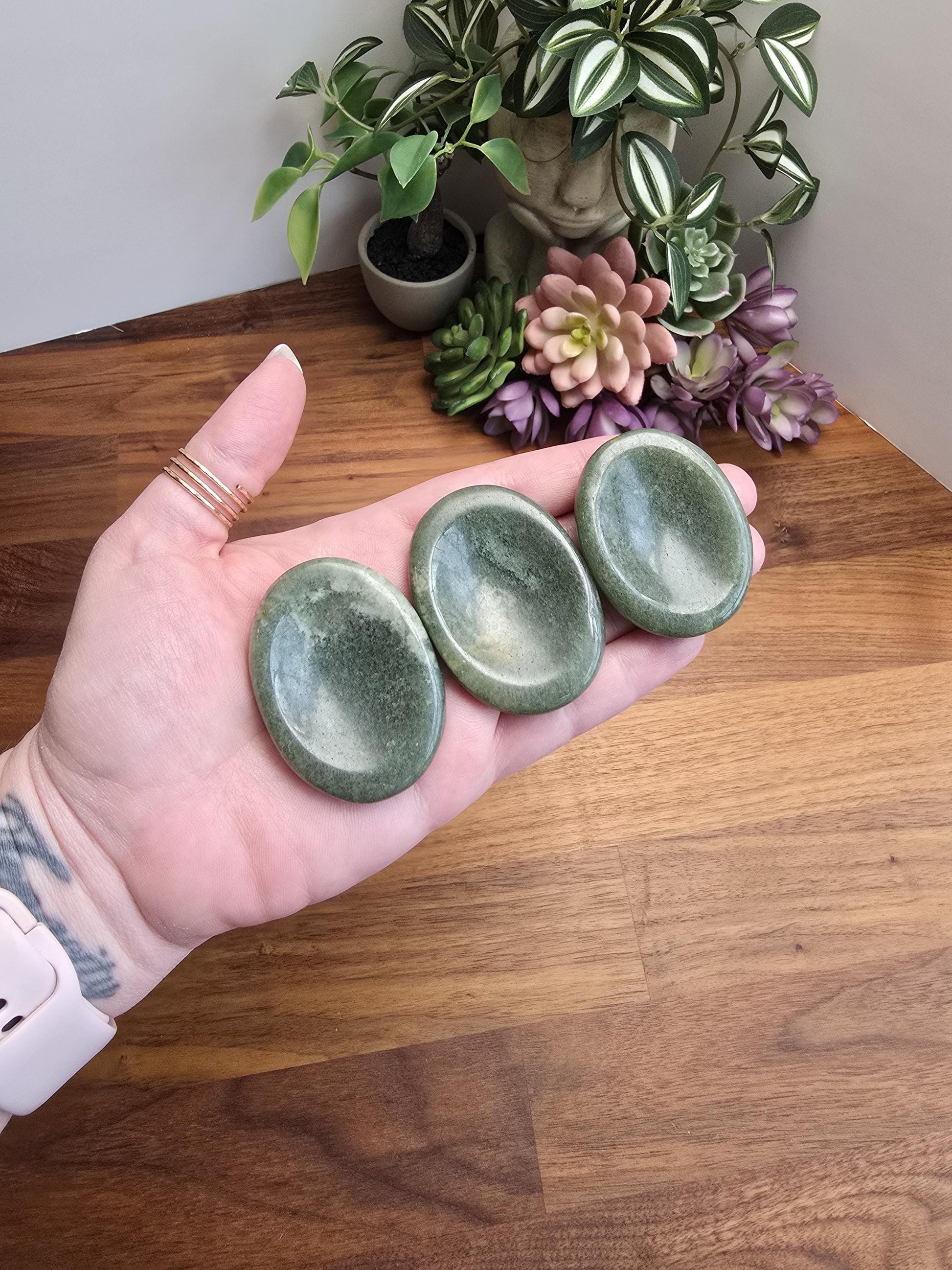 Chunky Green Aventurine Worry Stone: Natural Fidget Toy (1.9")