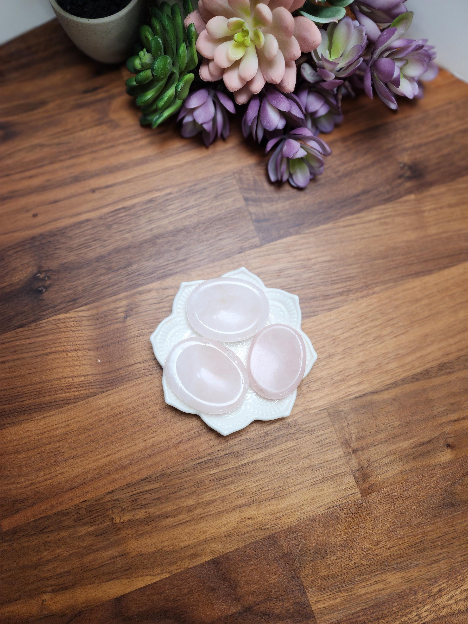 Chunky Rose Quartz Worry Stone: Tactile Stress Relief Pocket Crystal