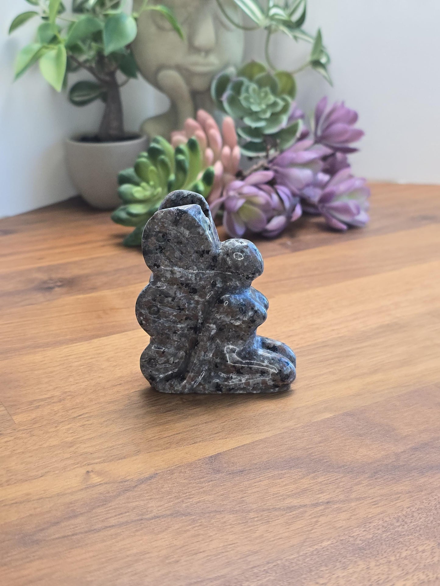 Fanciful Fairy Crystal Carving | 3.5 Inches | Black Brown and Gray | UV Reactive | Intuitively Chosen