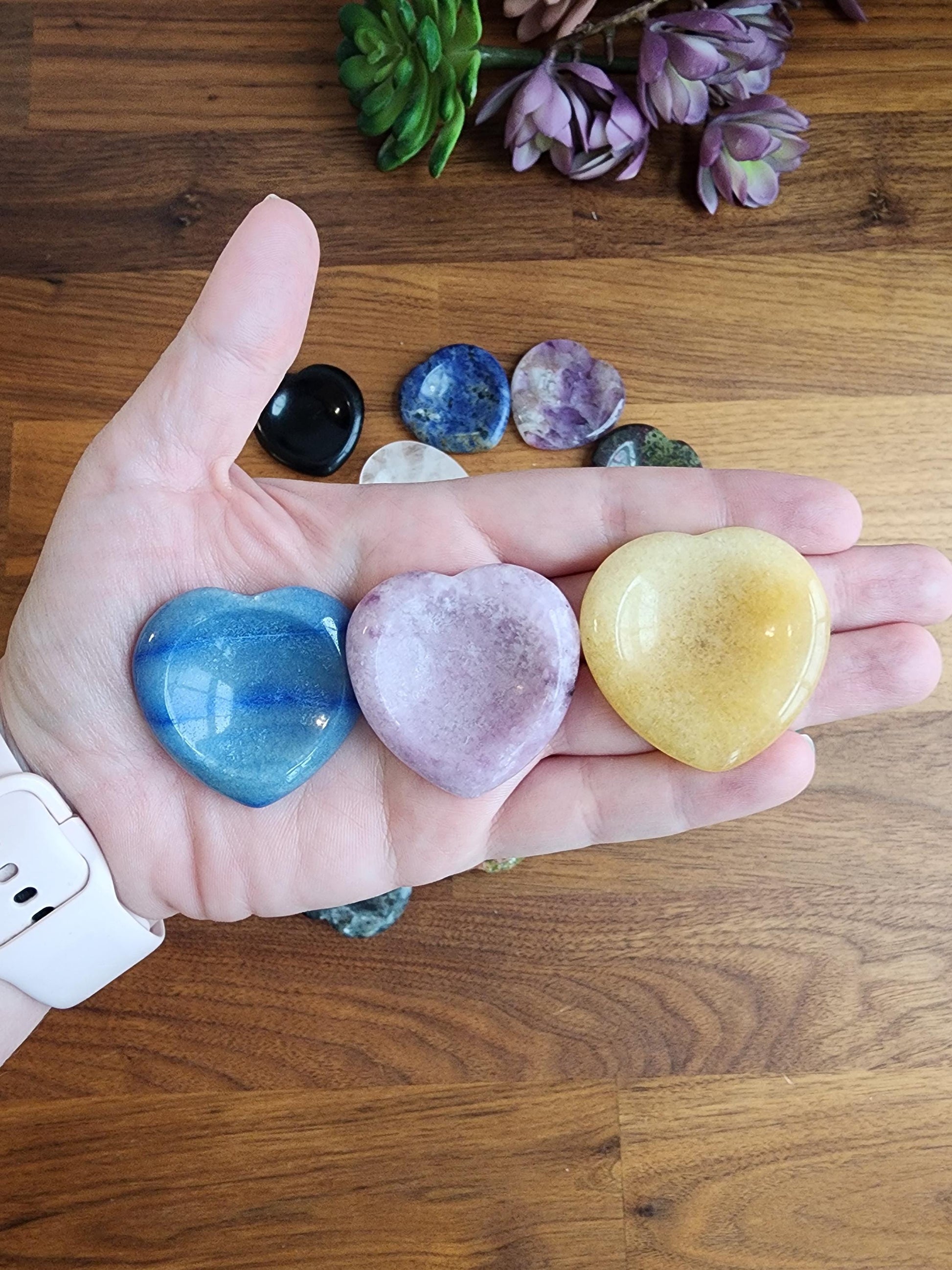 Mystery Heart Shaped Worry Stones! | 1.56" | Mixed Surprise Pick Crystals | ADHD Fidget and Sensory Toys Mini Gifts