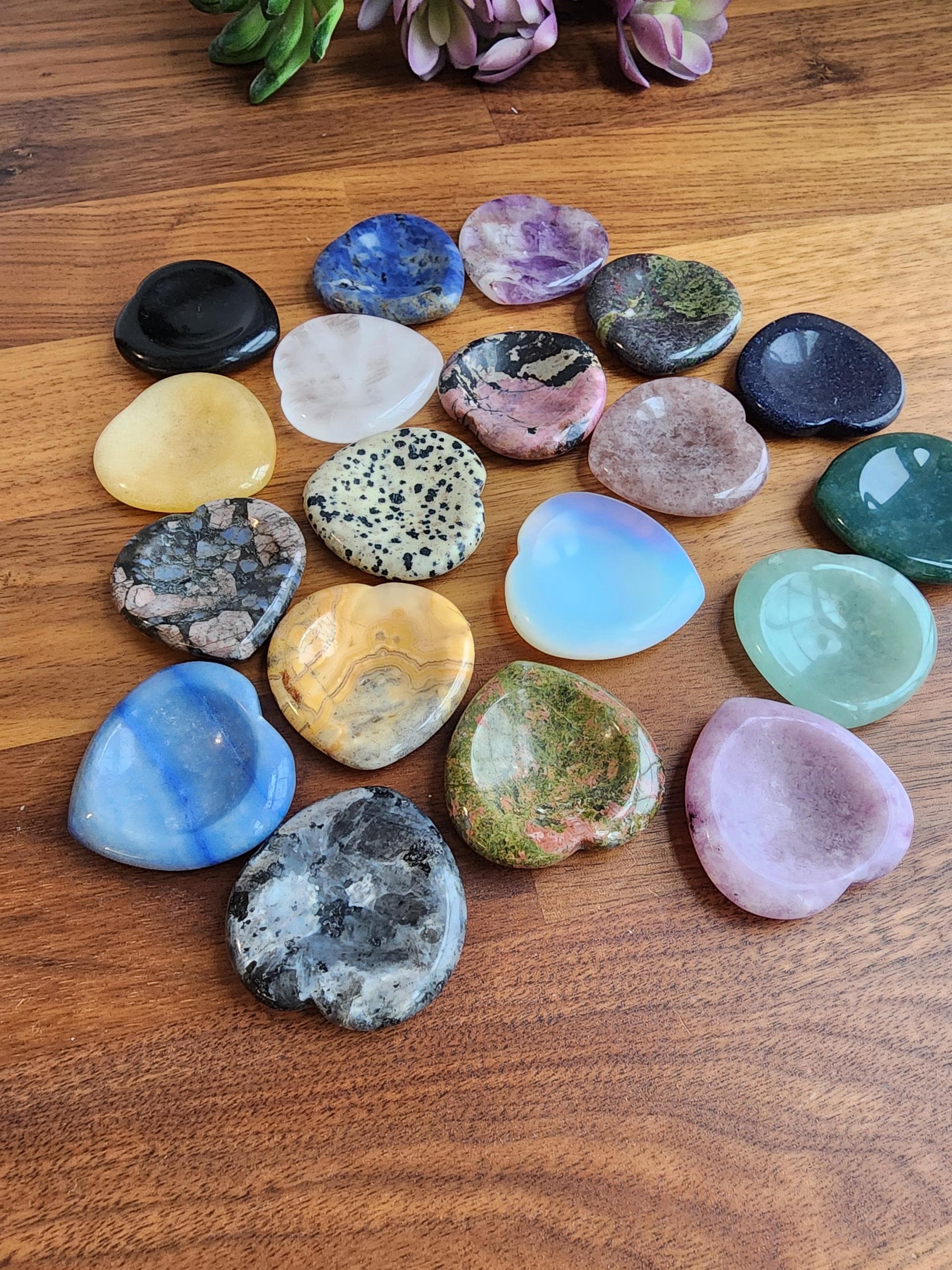 Mystery Heart Shaped Worry Stones! | 1.56" | Mixed Surprise Pick Crystals | ADHD Fidget and Sensory Toys Mini Gifts