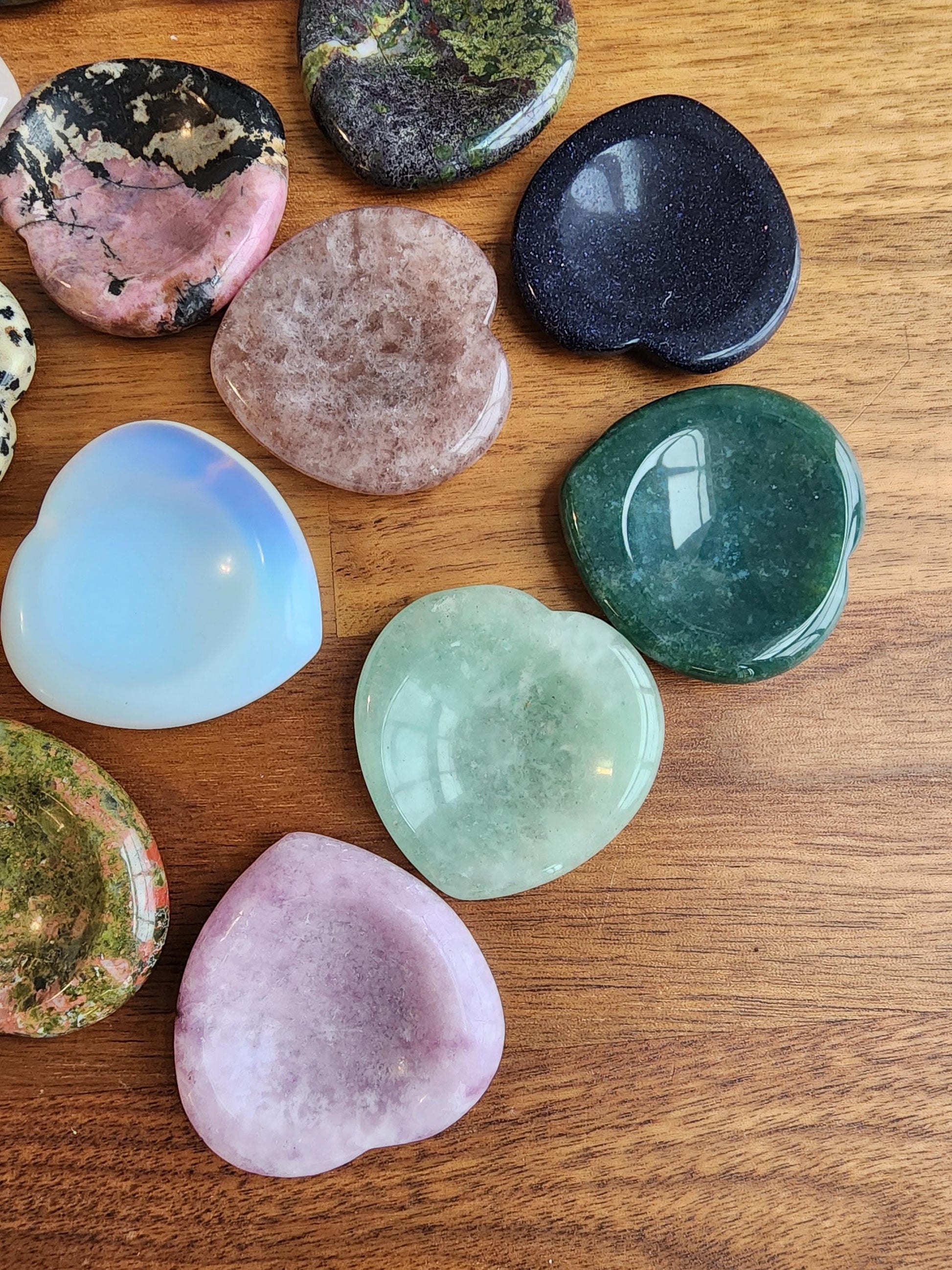 Heart Shaped Crystal Worry Stone, Mixed Colors (Pocket Size 1.5")