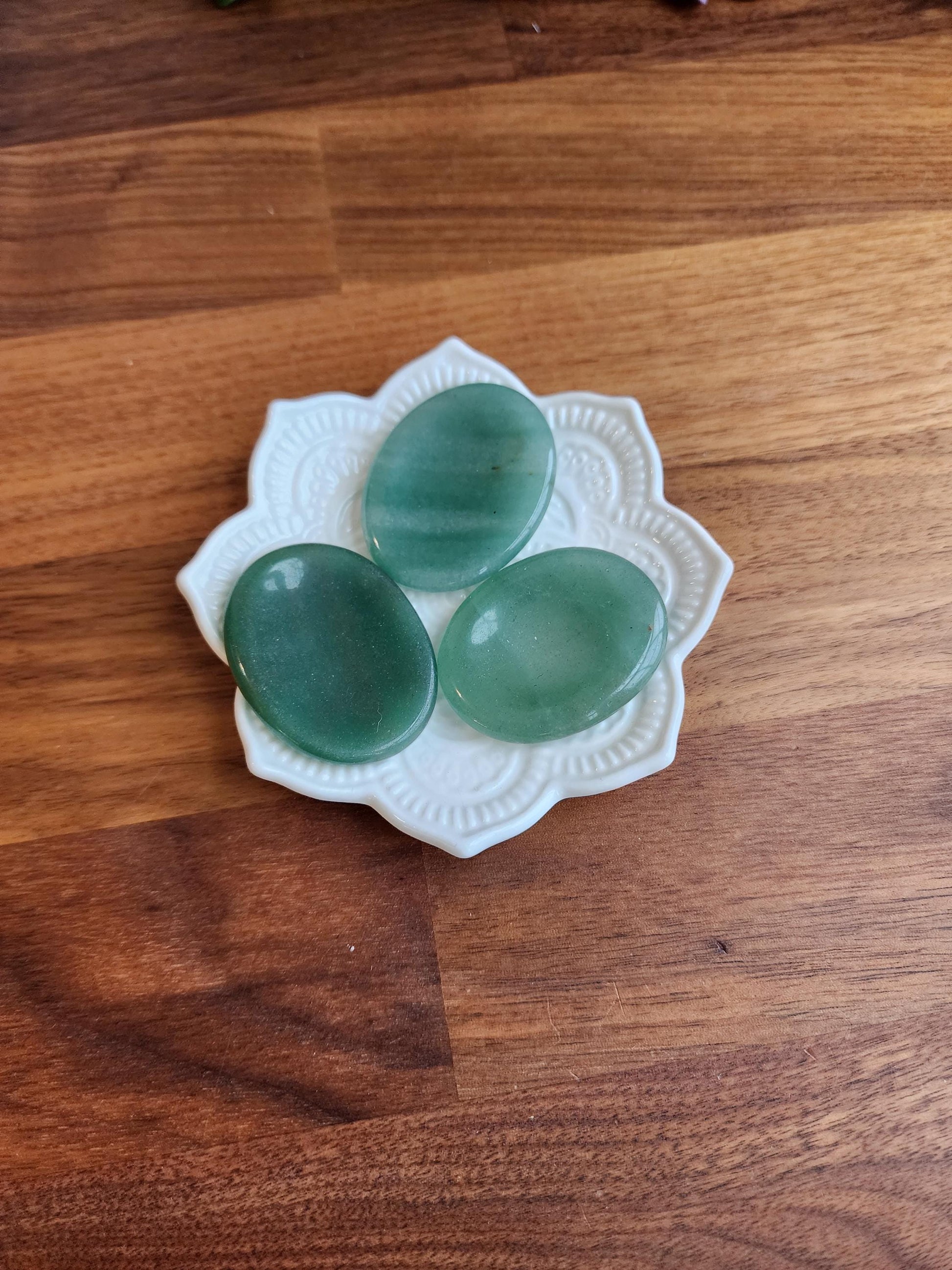 Green Aventurine Worry Stone: Calming Thumb Crystal for Stress (1.77") Earthy Christmas Crystals for Gifts or Tactile Stocking Stuffer