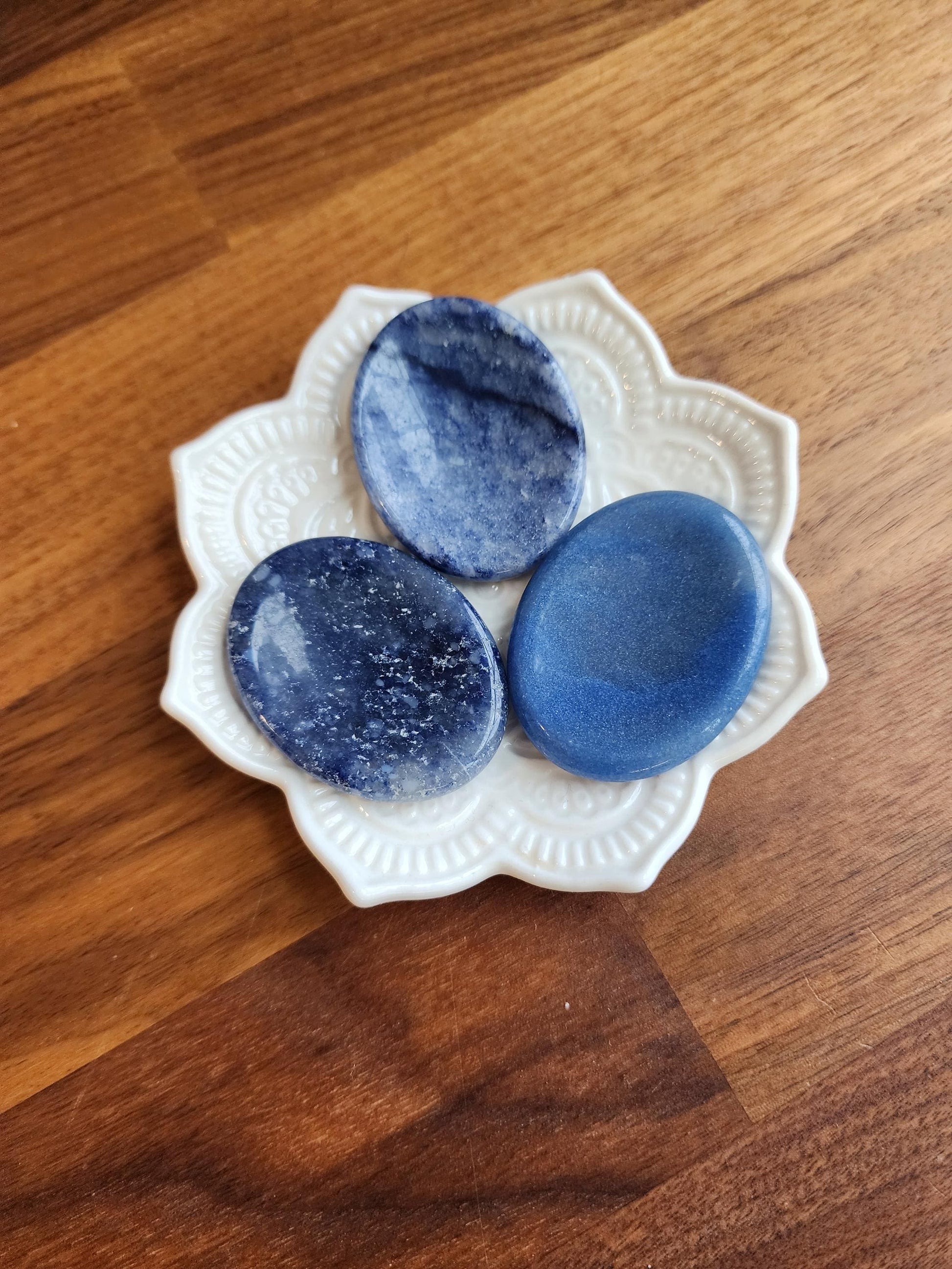 Blue Aventurine Worry Stone: ADHD Fidget, Calming Crystal