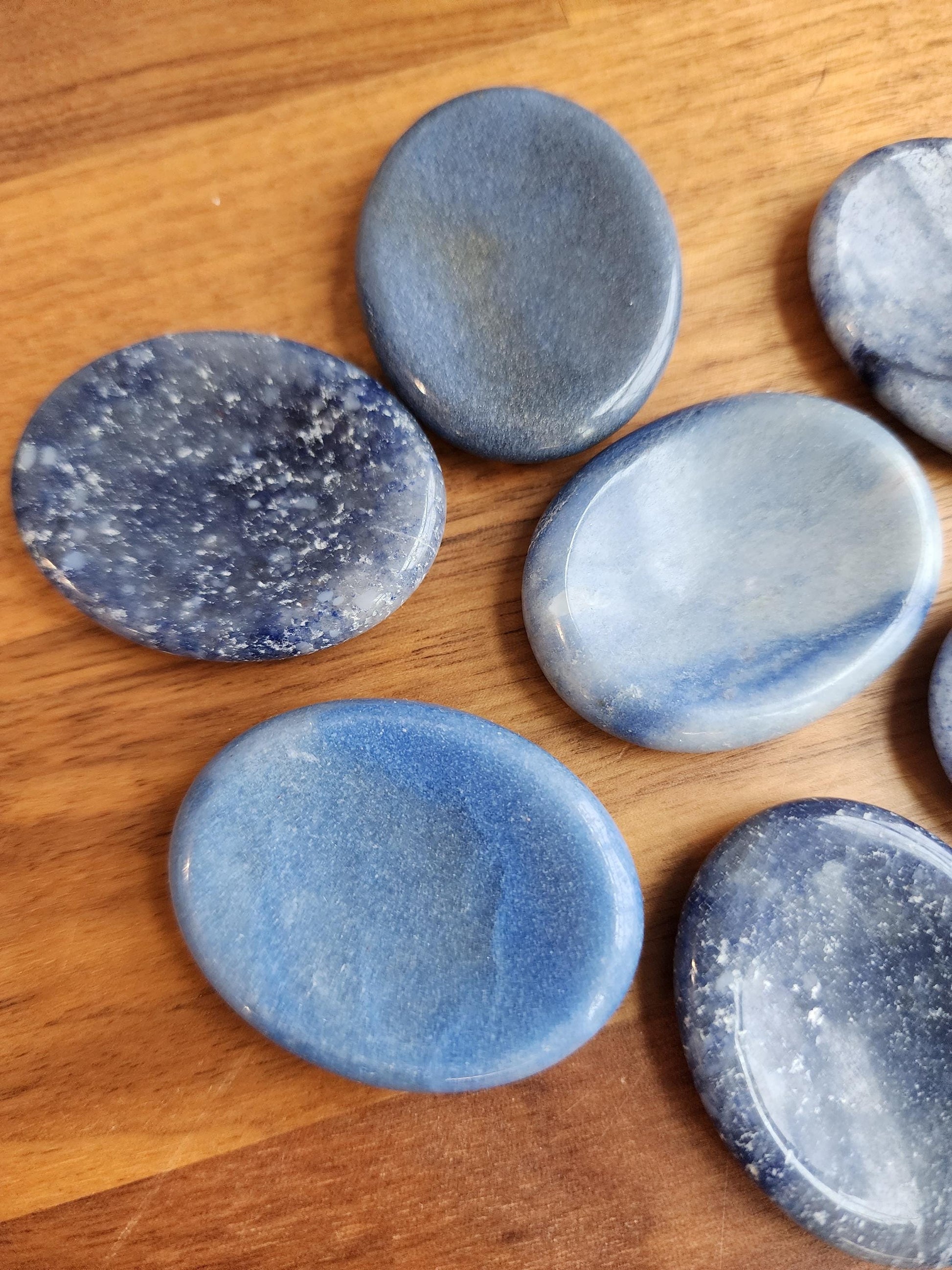 Blue Aventurine Worry Stone: ADHD Fidget, Calming Crystal
